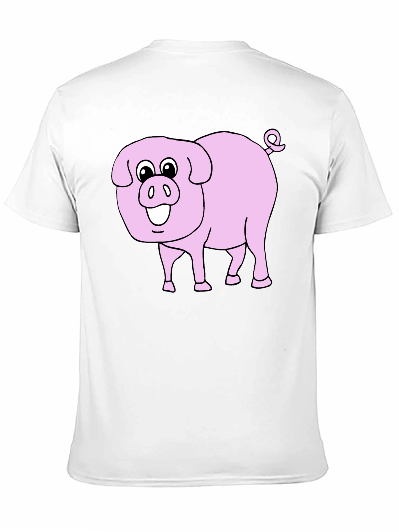 Black Cute Pig Graphic Tee - Black Cotton Blend view 11