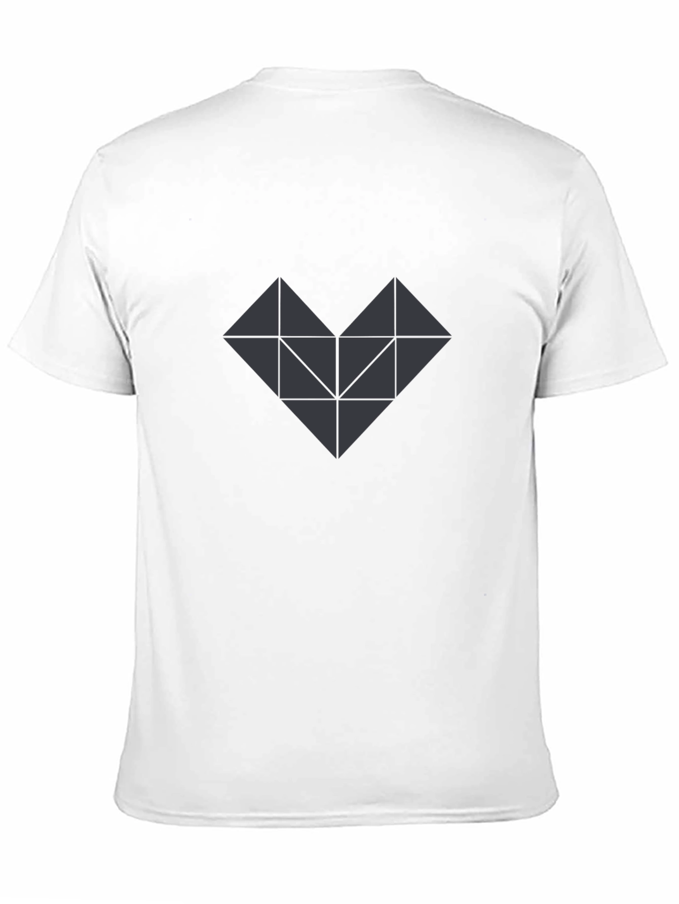 Black Geometric Heart Graphic Tee - Modern Minimalist Design view 11