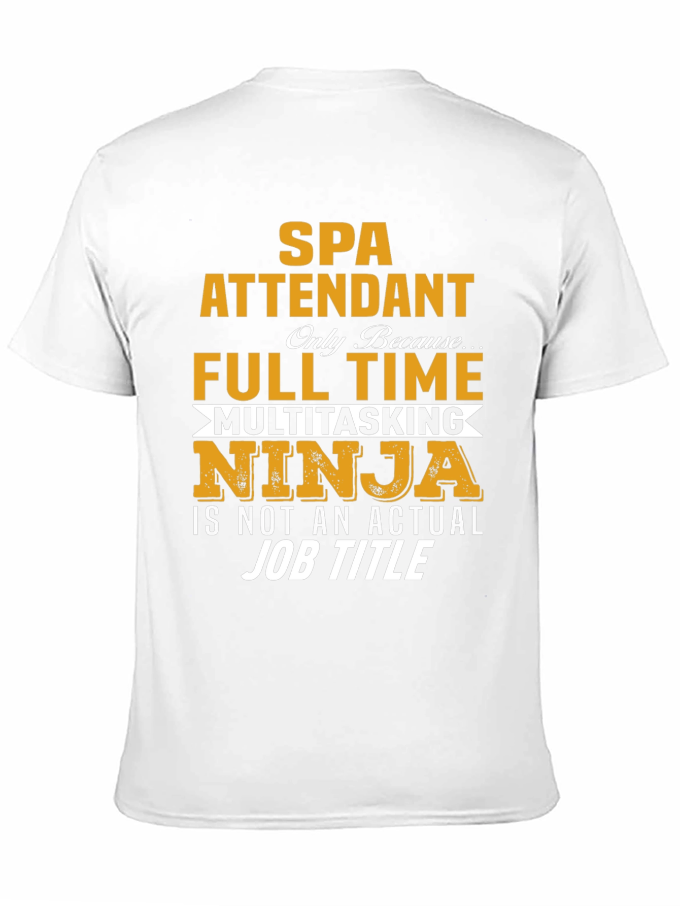 Black SPA Attendant Full Time Ninja Graphic T-Shirt view 11