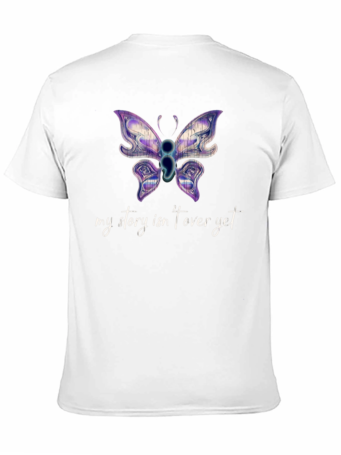 Black Semicolon Butterfly Graphic Tee view 11