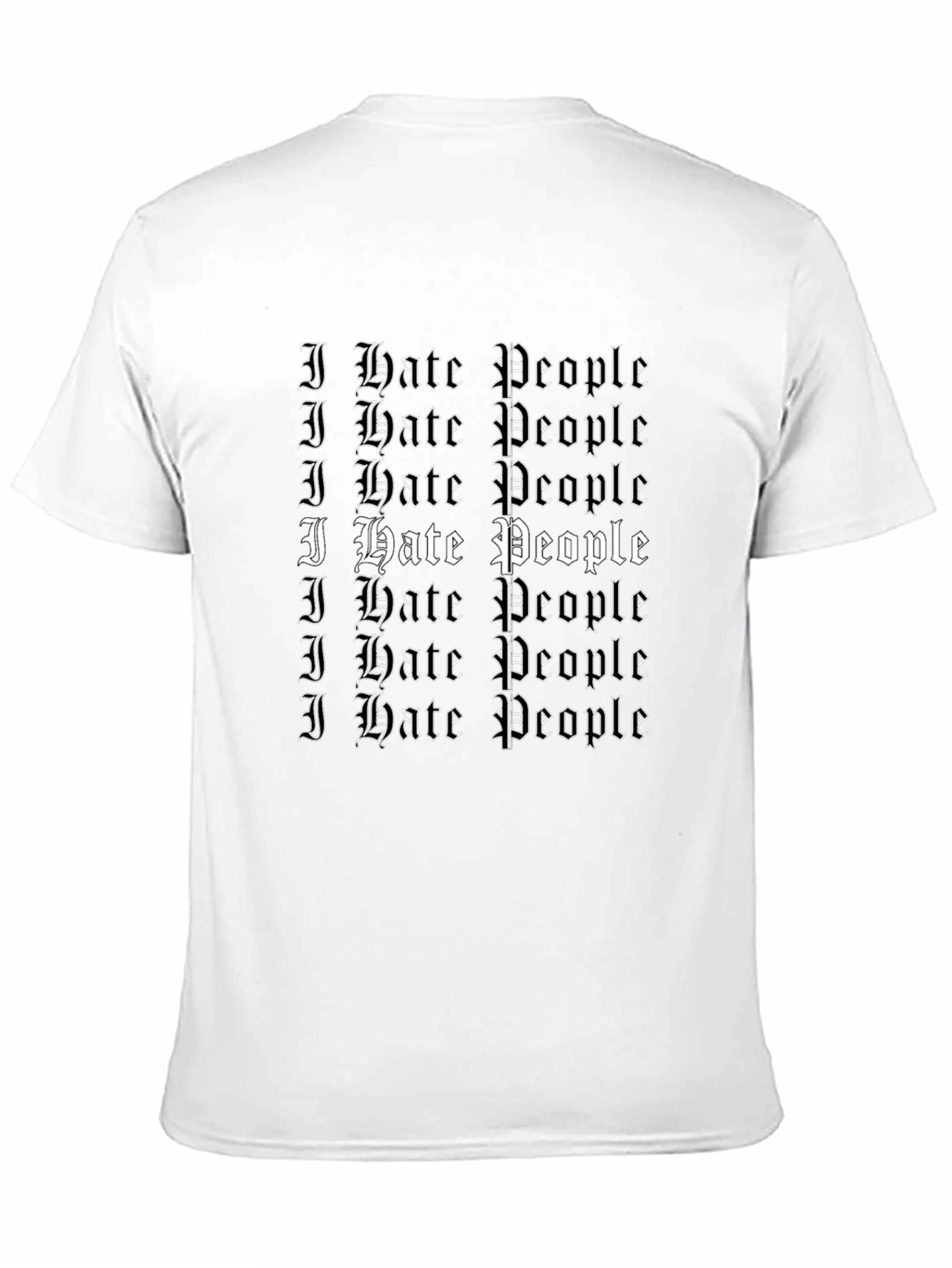 Black I Hate People Graphic Print Black T-Shirt view 11