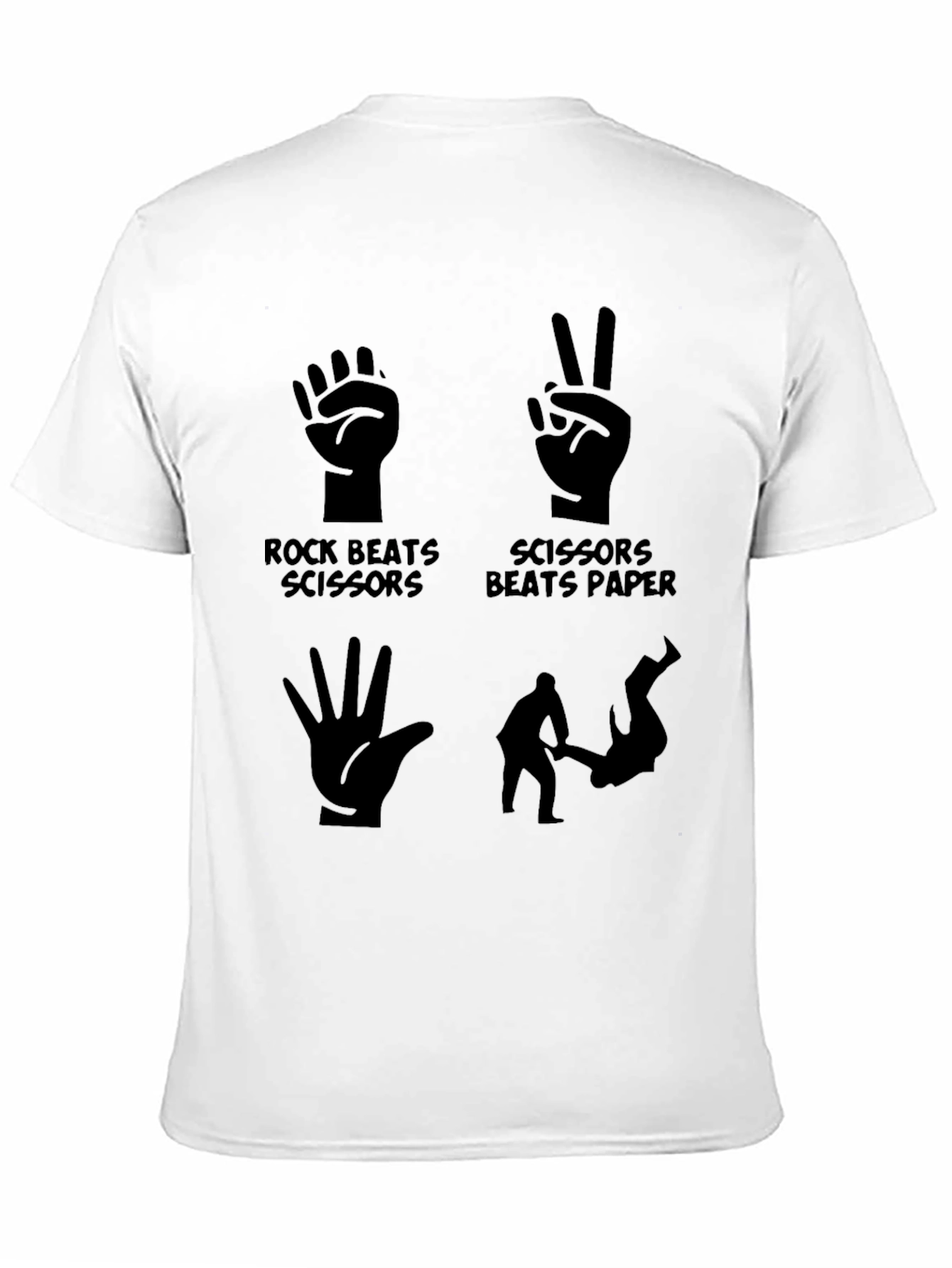 Black Rock Paper Scissors Funny T-Shirt view 11