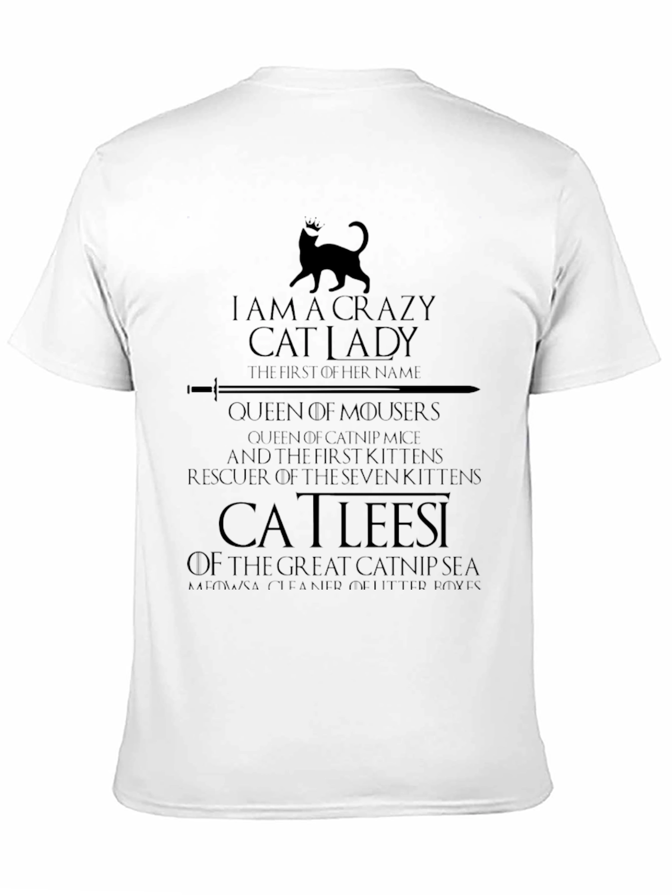 Black Crazy Cat Lady T-Shirt - Game Inspired view 11