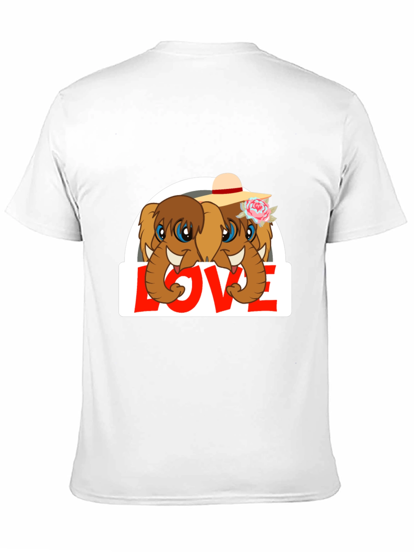 Black Elephant Love T-Shirt - Cute Animal Graphic Tee view 11
