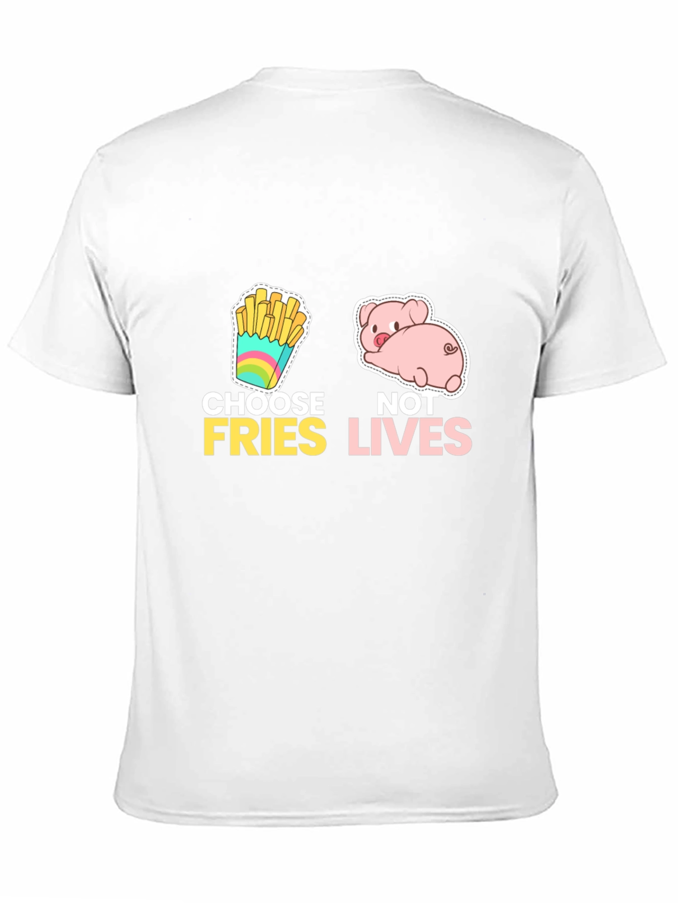 Black Choose Fries Not Lives Black Graphic Tee view 11
