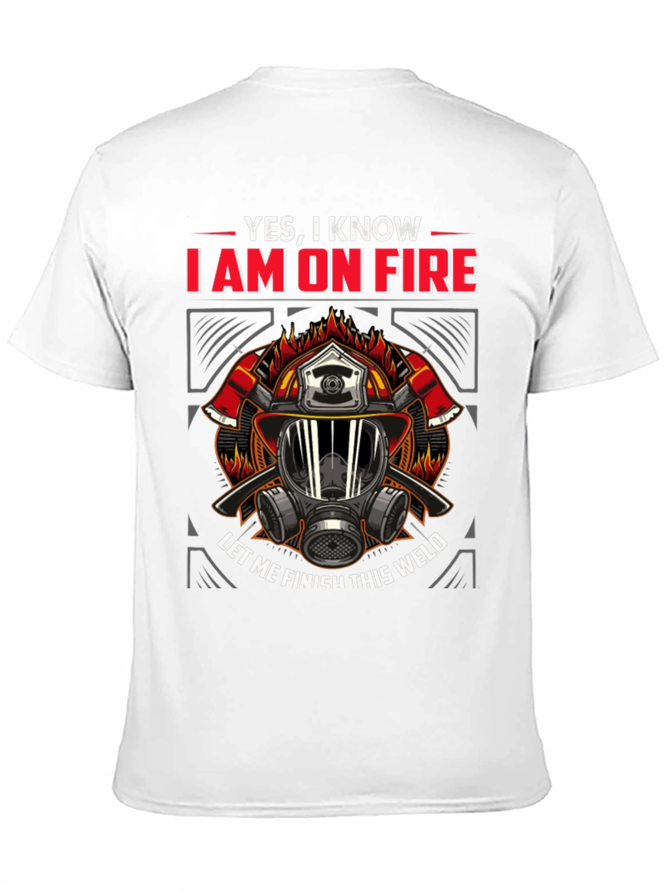 Black Firefighter On Fire Welding T-Shirt view 11