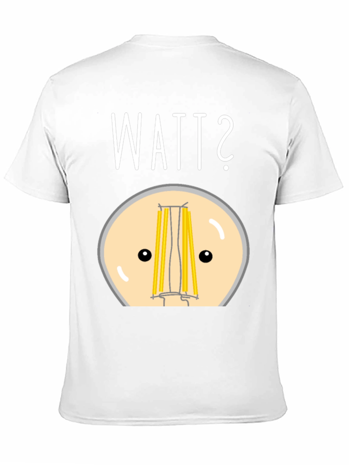 Black Watt? Pun T-Shirt - Funny Light Bulb Design view 11