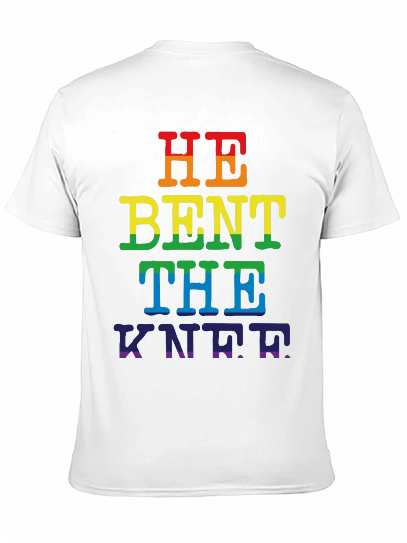 Black Rainbow "He Bent the Knee" Pride T-Shirt view 11