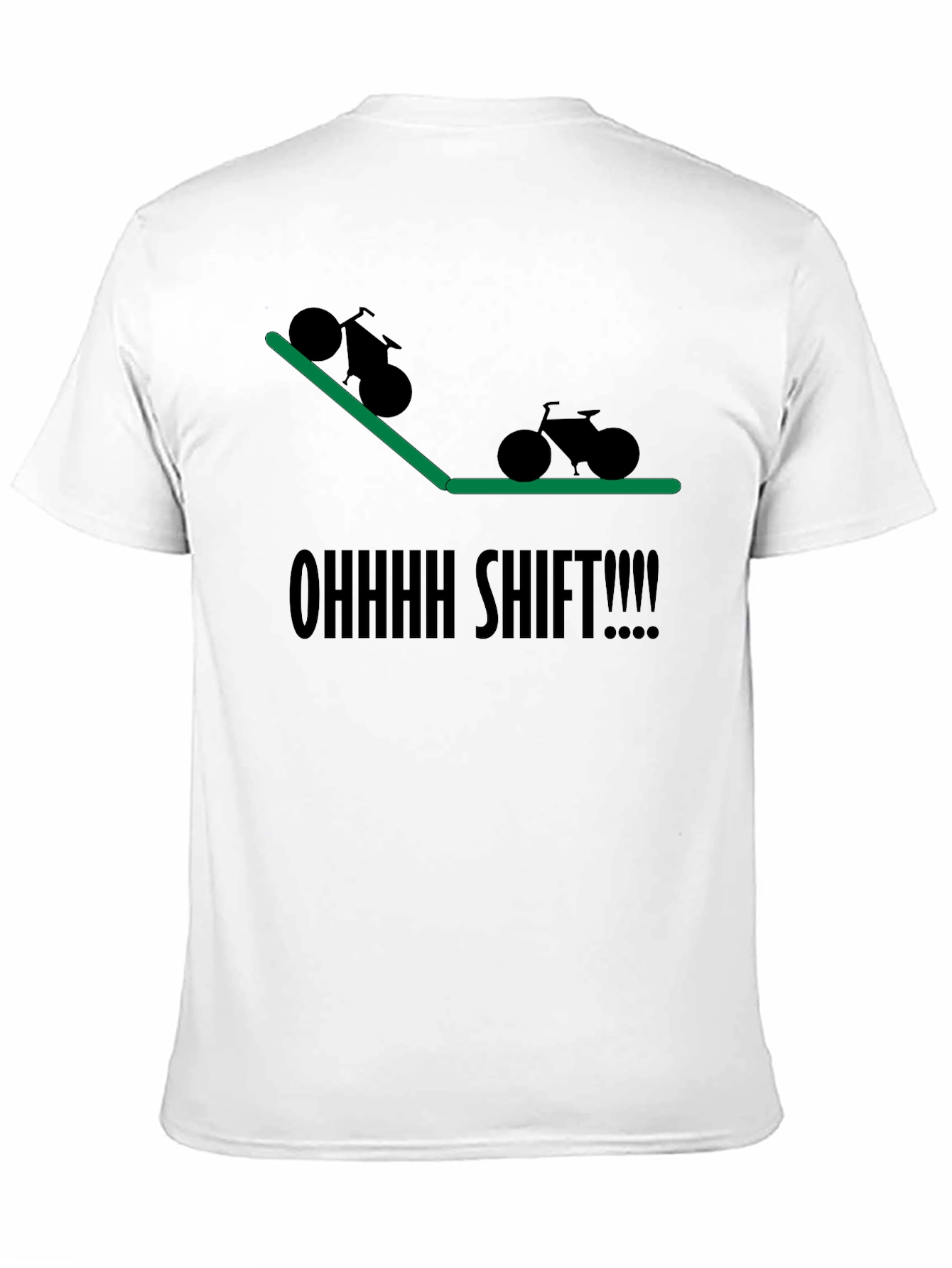 Black Ohhhh Shift! Mountain Biking T-Shirt view 11