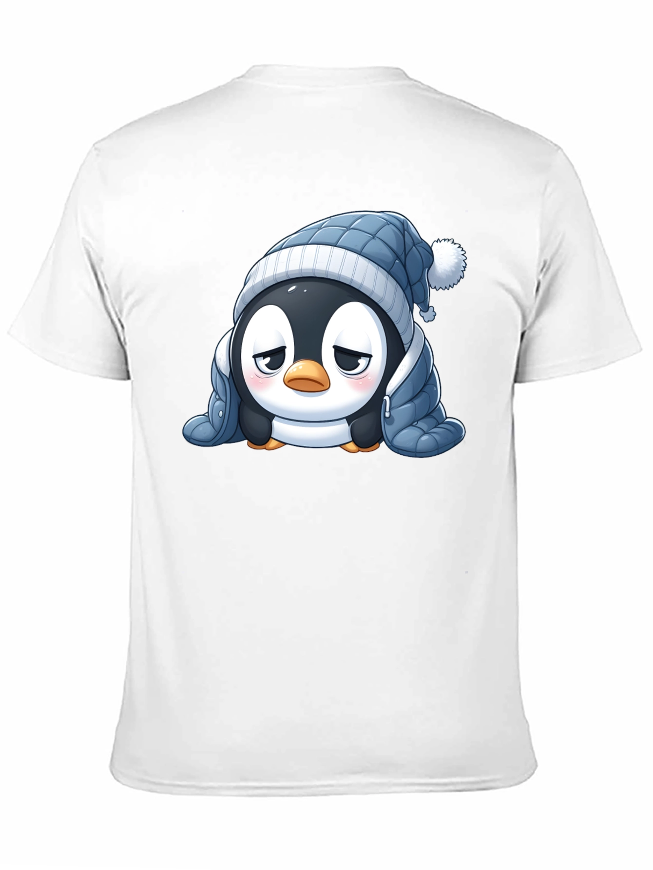 Black Cute Penguin Winter T-Shirt view 11