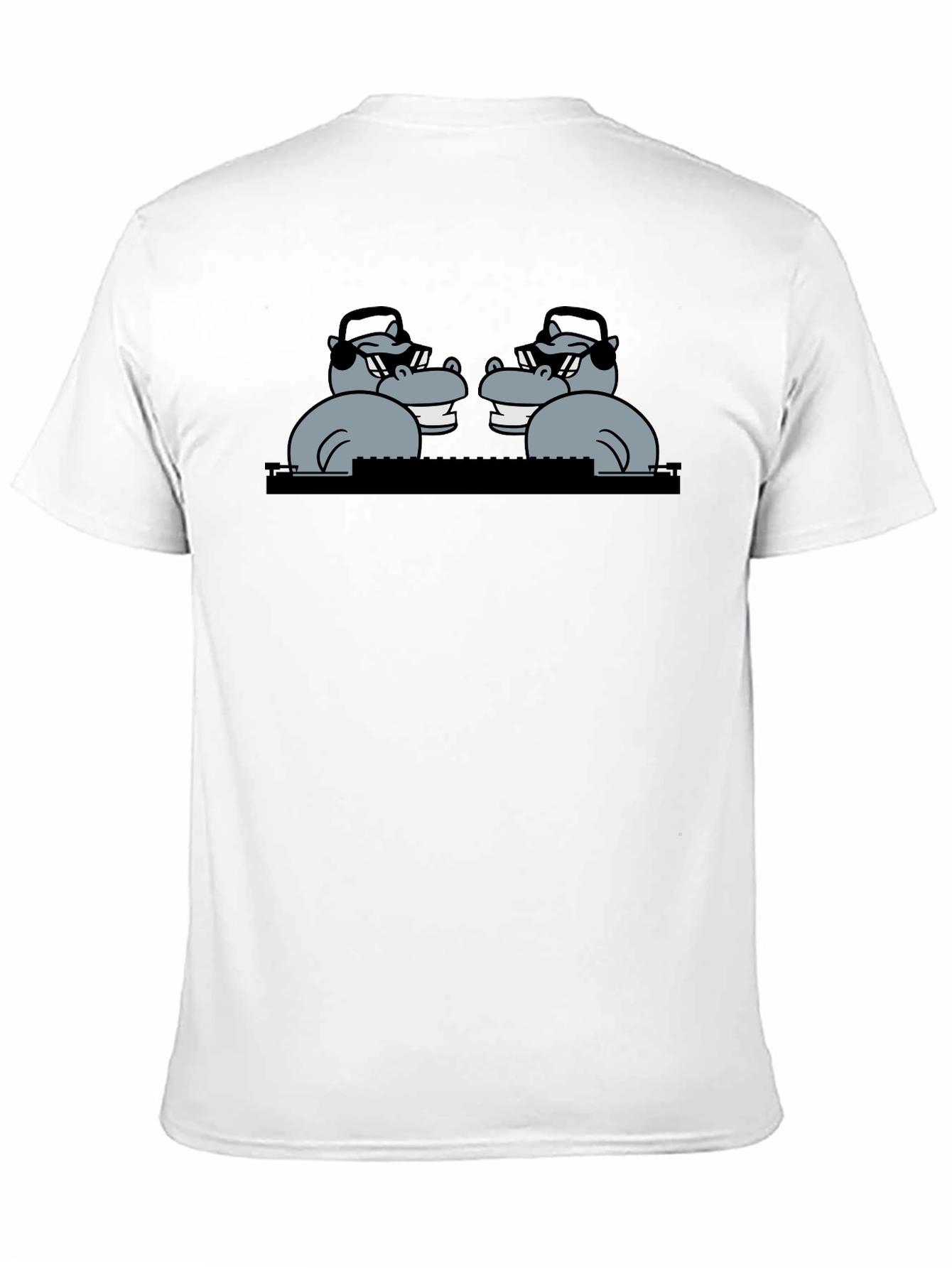 Black Hippo DJ Graphic T-Shirt - Cool & Fun view 11