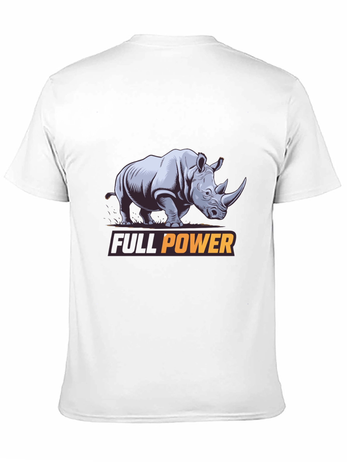 Black Full Power Rhino Graphic Tee - Black Cotton T-Shirt view 11