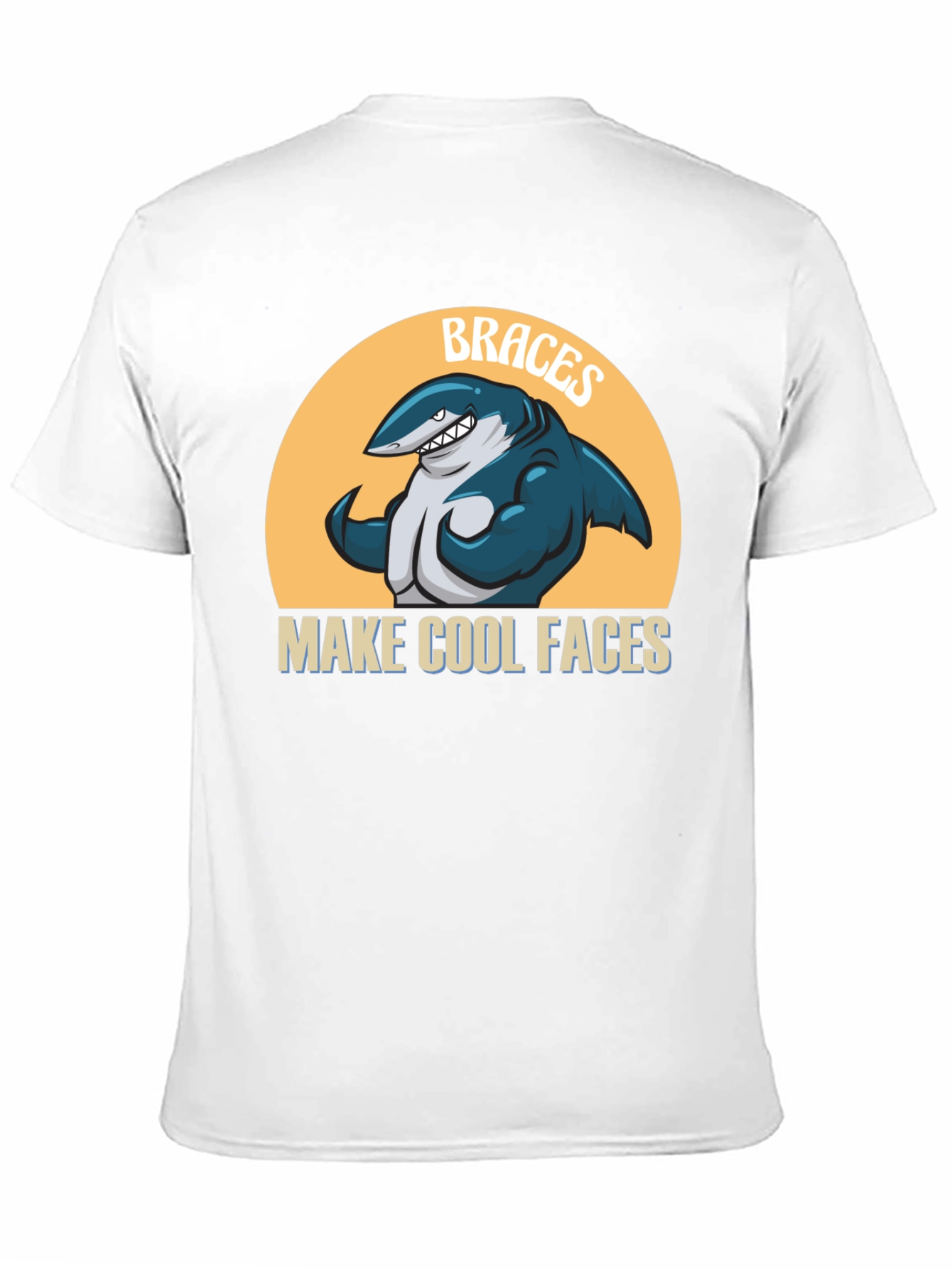 Black Braces Make Cool Faces T-Shirt Funny Shark Tee view 11