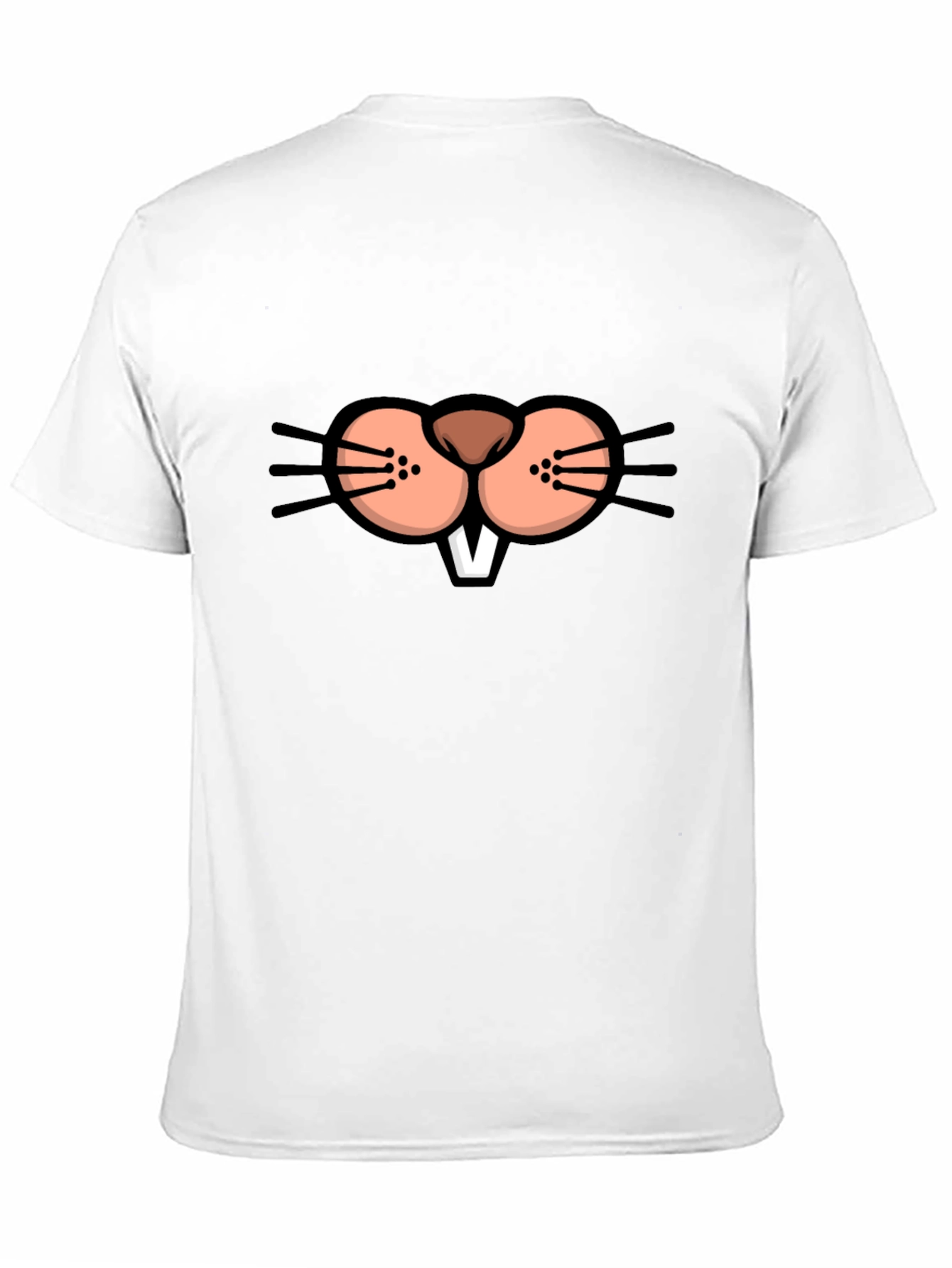 Black Funny Beaver Face Graphic T-Shirt view 11