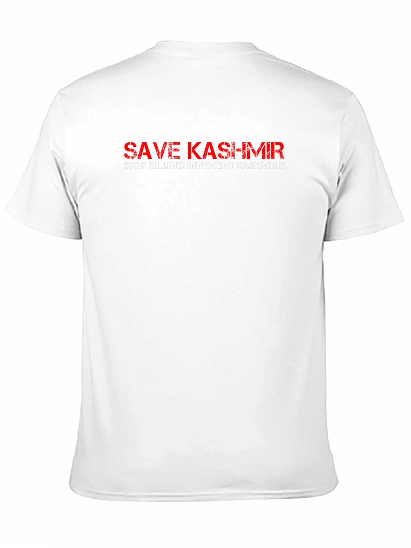 Black Save Kashmir Graphic Tee - Black Cotton Activist Shirt view 11