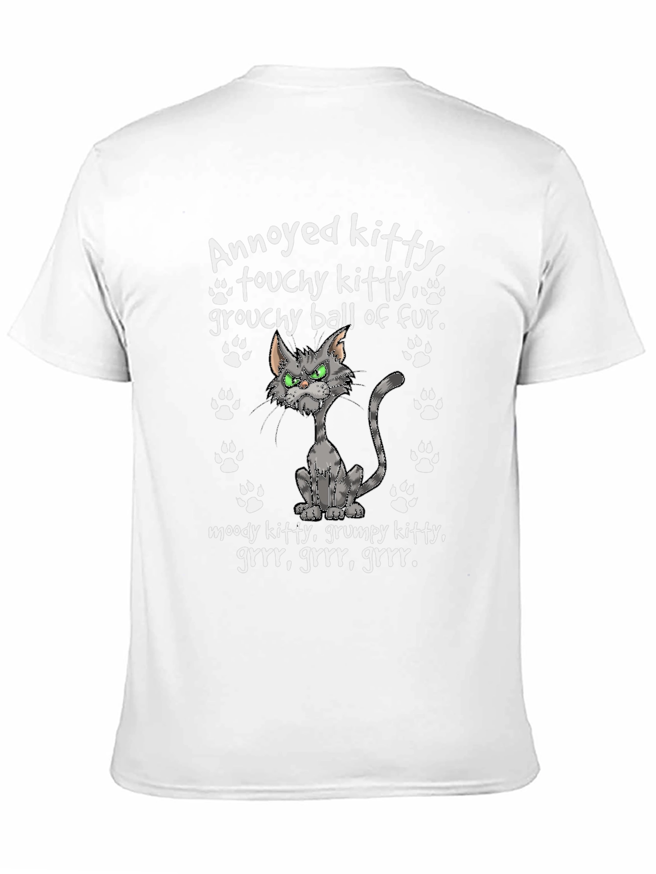 Black Annoyed Kitty T-Shirt - Grumpy Cat Design view 11