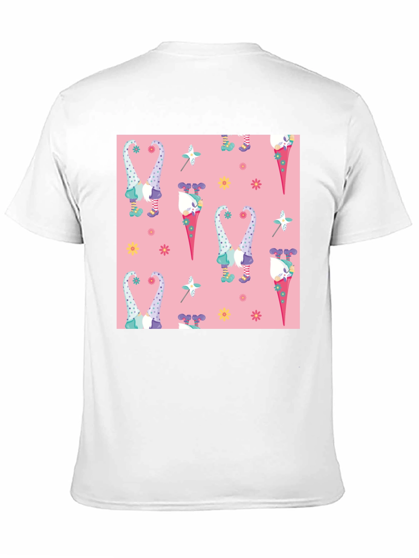 Black Gnome Pattern T-Shirt view 11