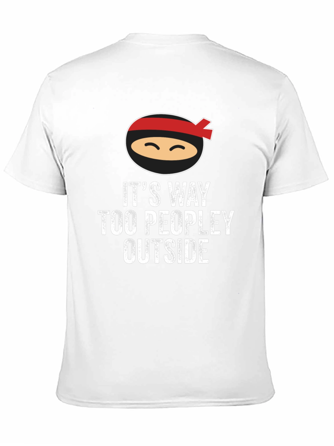 Black Ninja 'Too Peopley Outside' Graphic Tee - Comfy Cotton Blend view 11