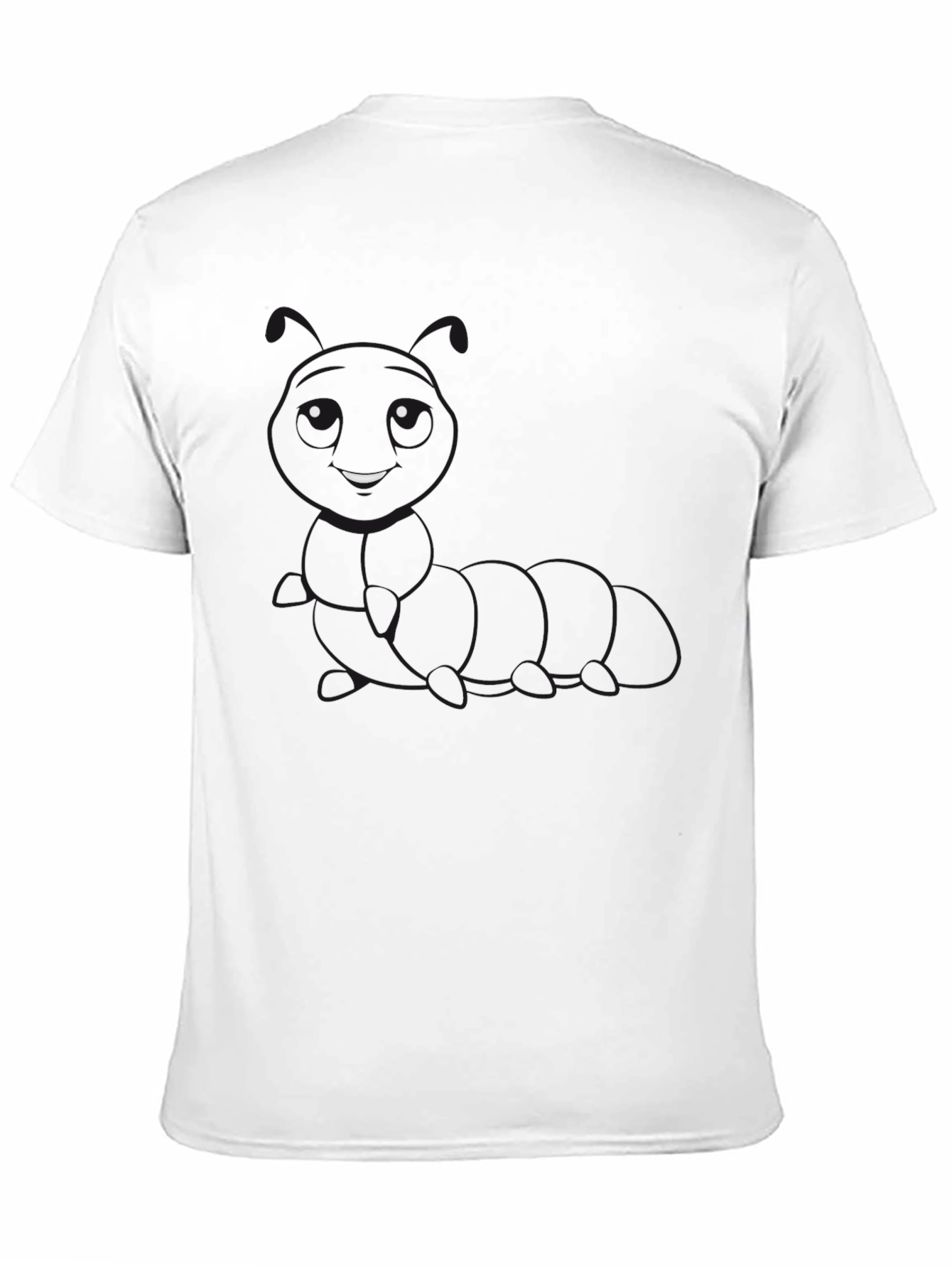 Men's Black Graphic T-Shirt - Caterpillar Design - 11