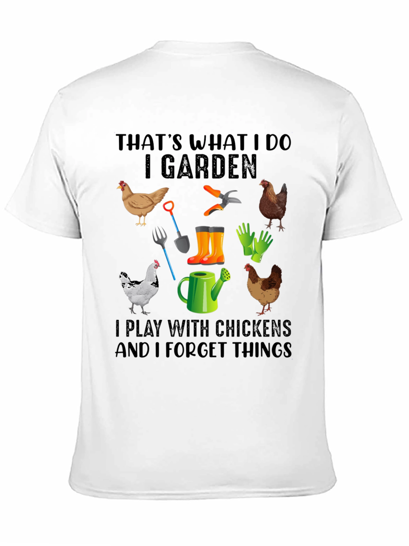 Black Gardening & Chicken Lover Graphic Tee view 11