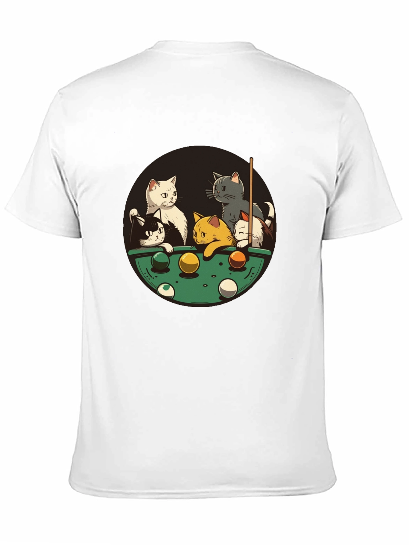 Black Cats Playing Pool Black T-Shirt view 11