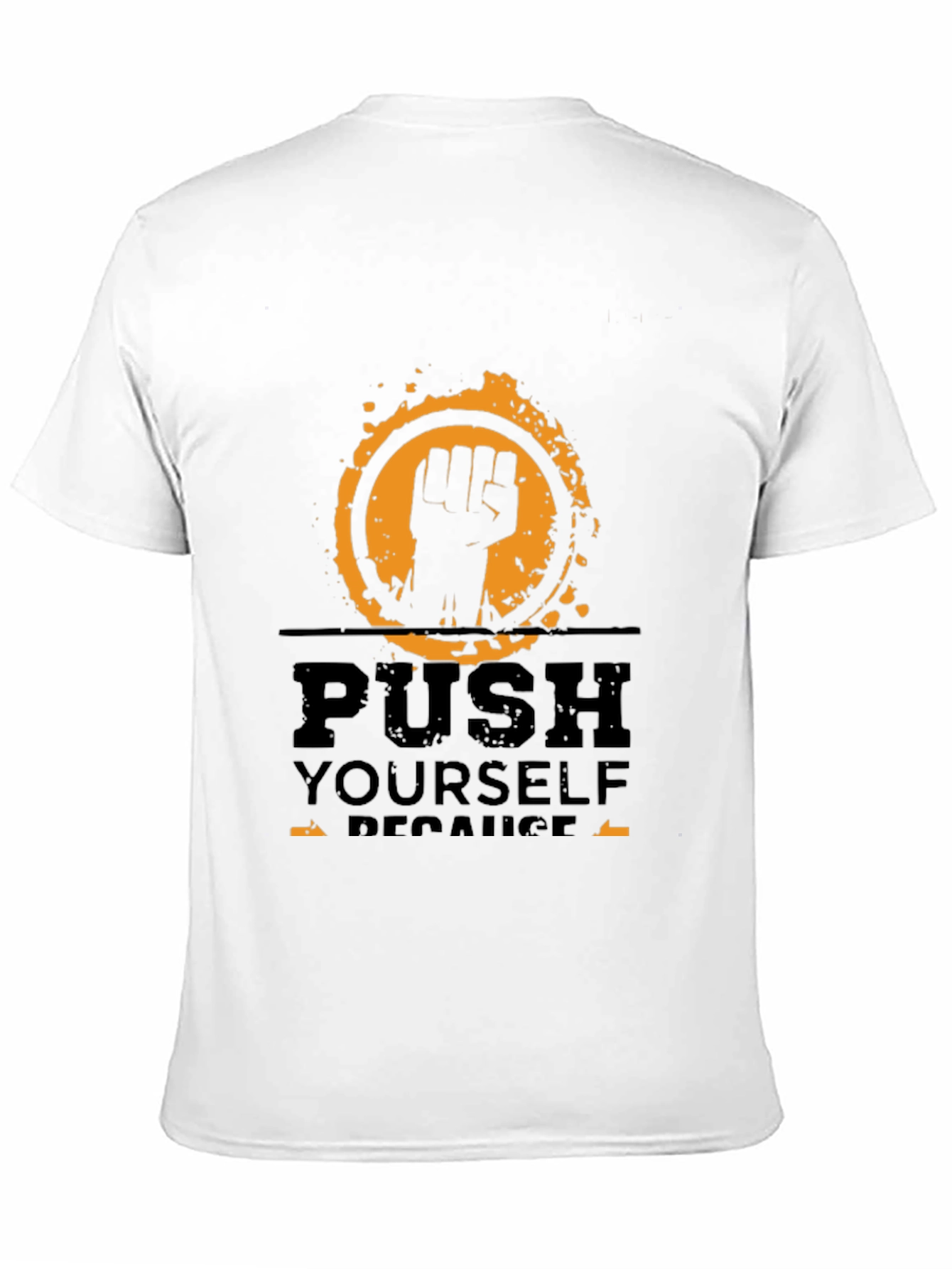 Black Motivational Push Yourself Black T-Shirt view 11