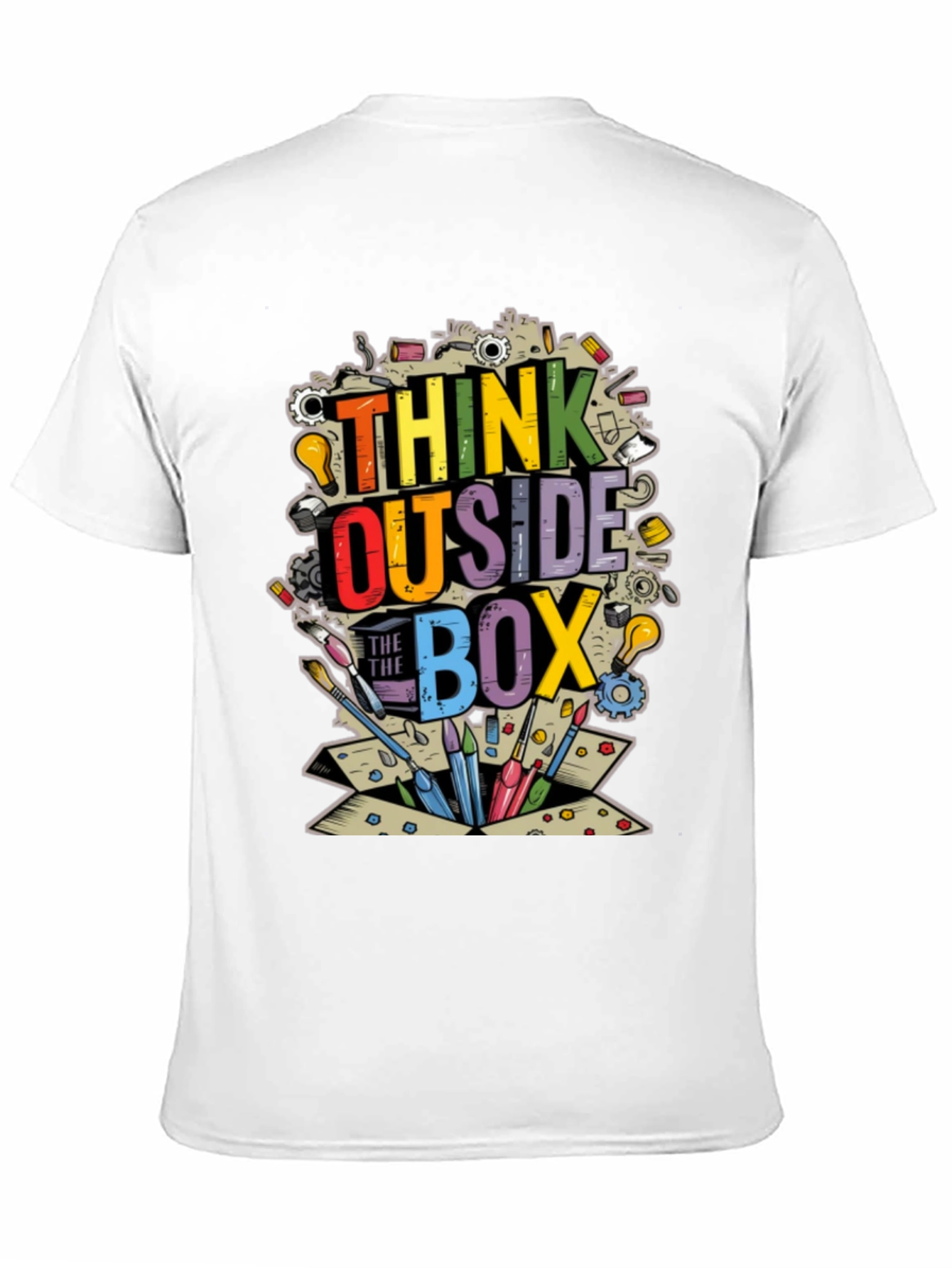 Black Think Outside the Box Graphic T-Shirt view 11