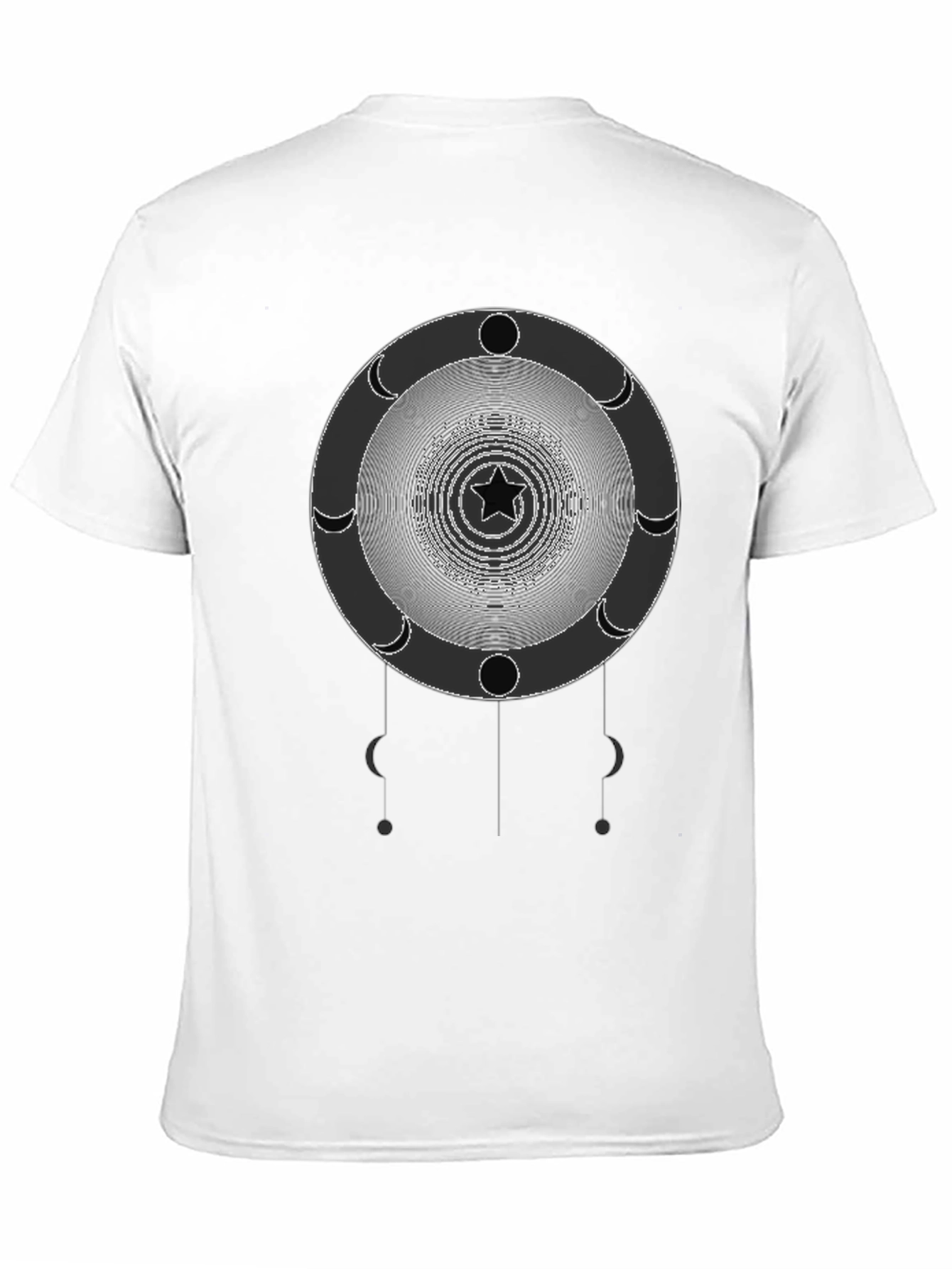 Black Mystic Moon Star Graphic Black T-Shirt view 11