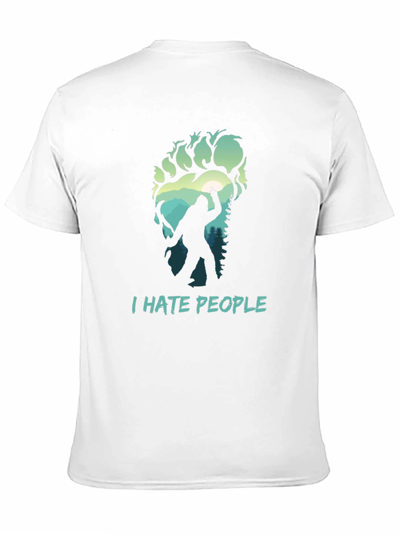 Black I Hate People Bigfoot T-Shirt view 11