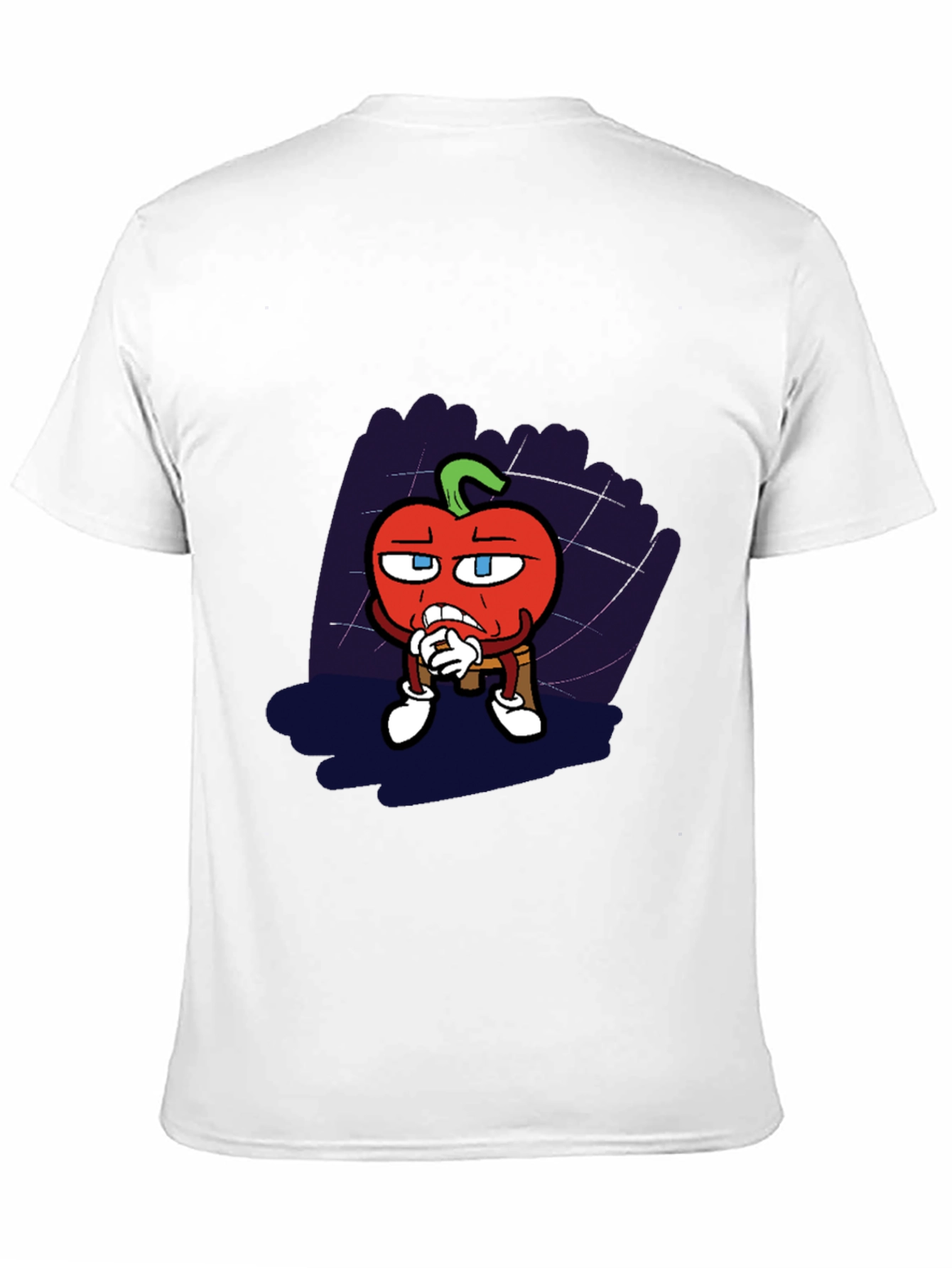 Black Cartoon Tomato Graphic Black T-Shirt view 11