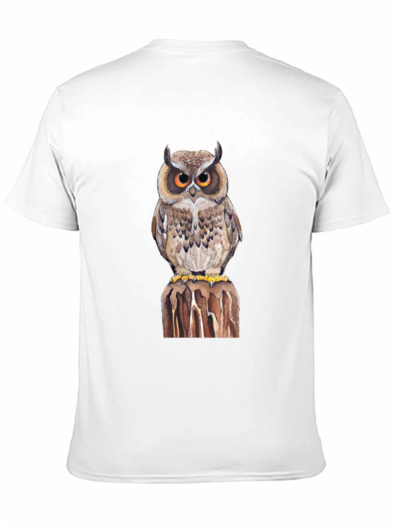 Black Owl Graphic Print Black T-Shirt view 11