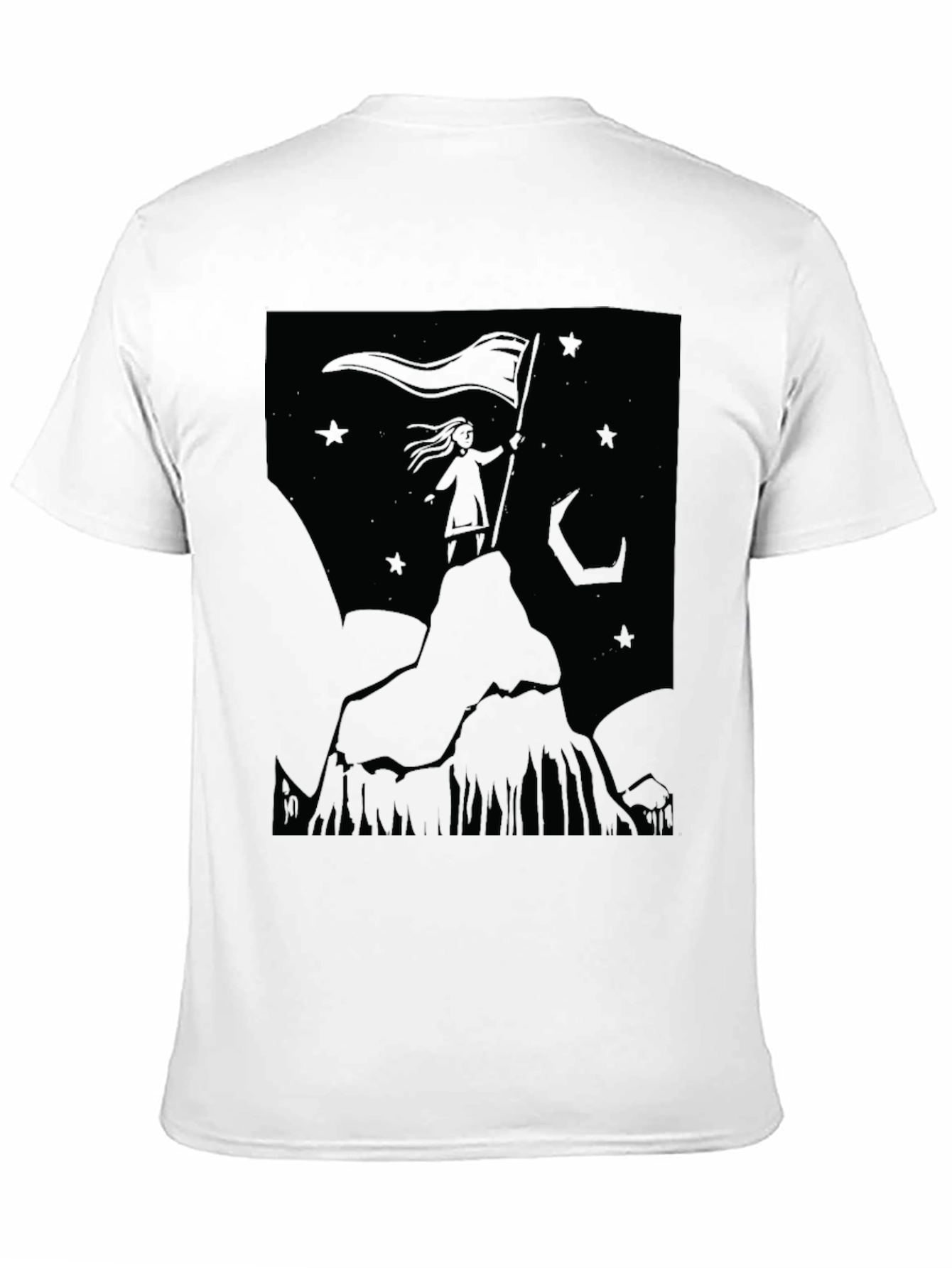 Black Mountain Top Girl Graphic T-Shirt - Black view 11