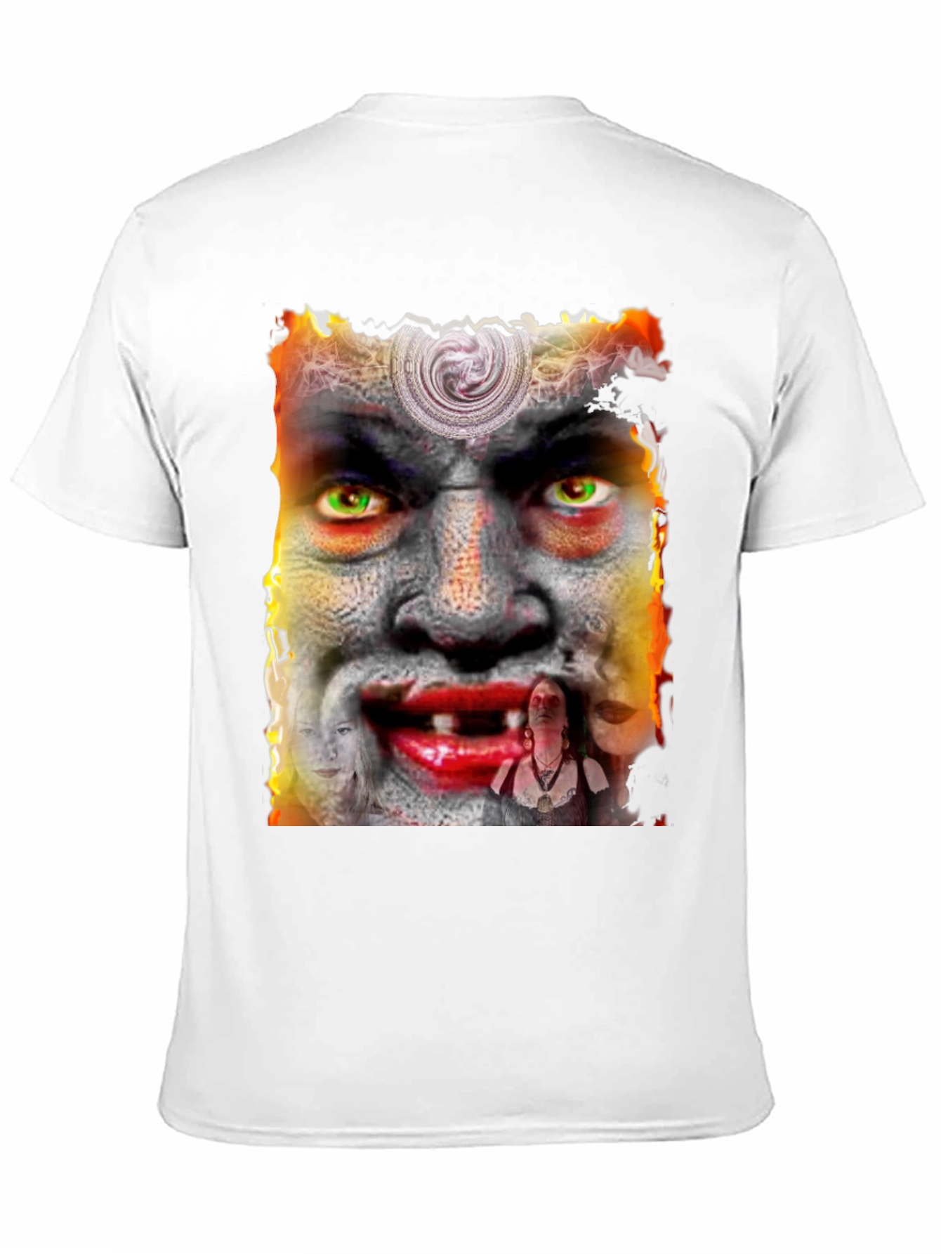 Black Unique Graphic Tee - Horror Face Design view 11