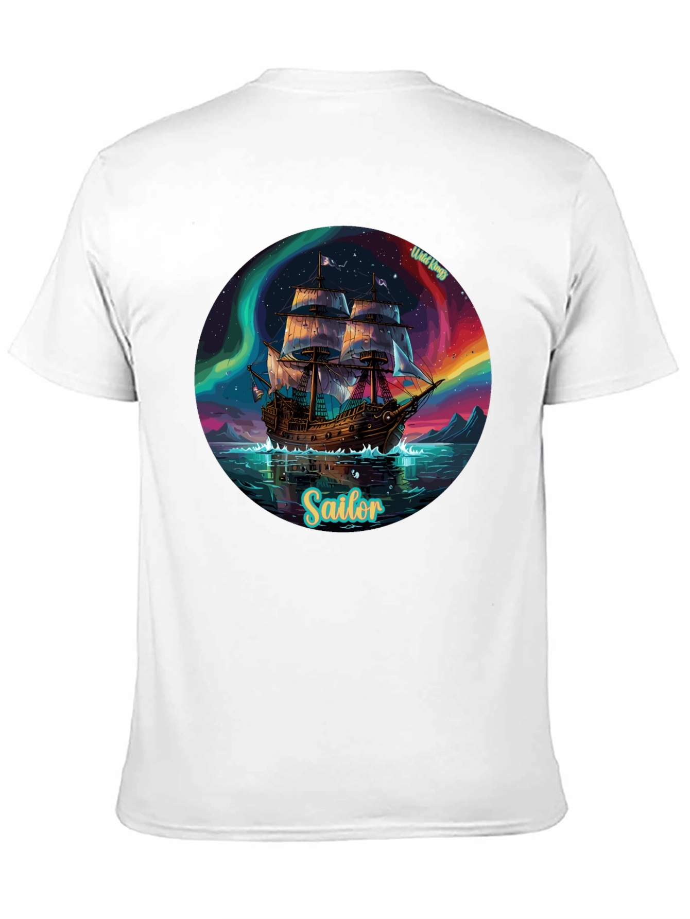 Black Sailor Ship Graphic Tee - Wild Kings Design view 11