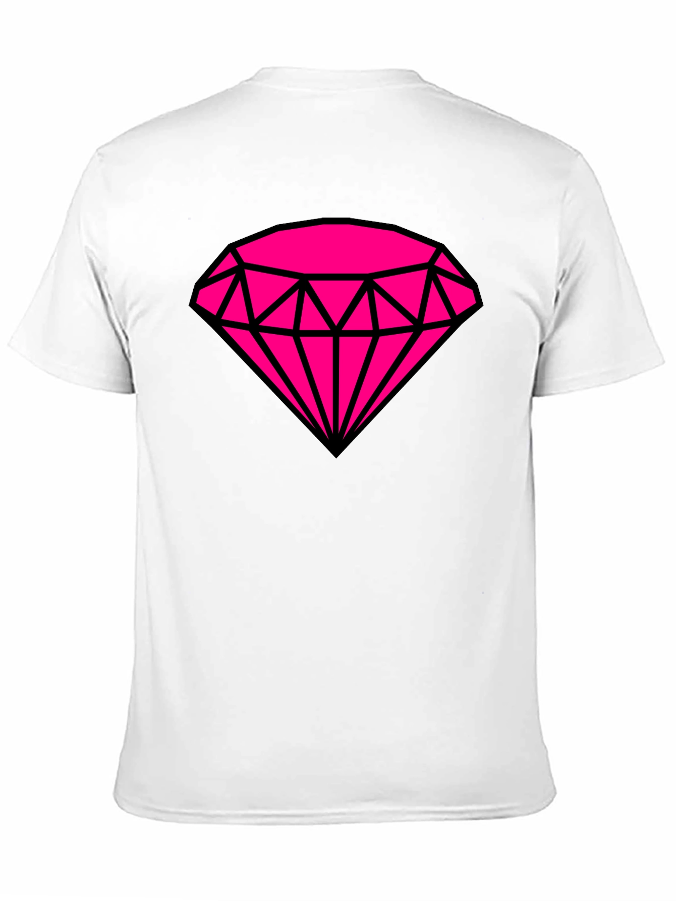 Black Bold Graphic Tee: Hot Pink Diamond Design view 11