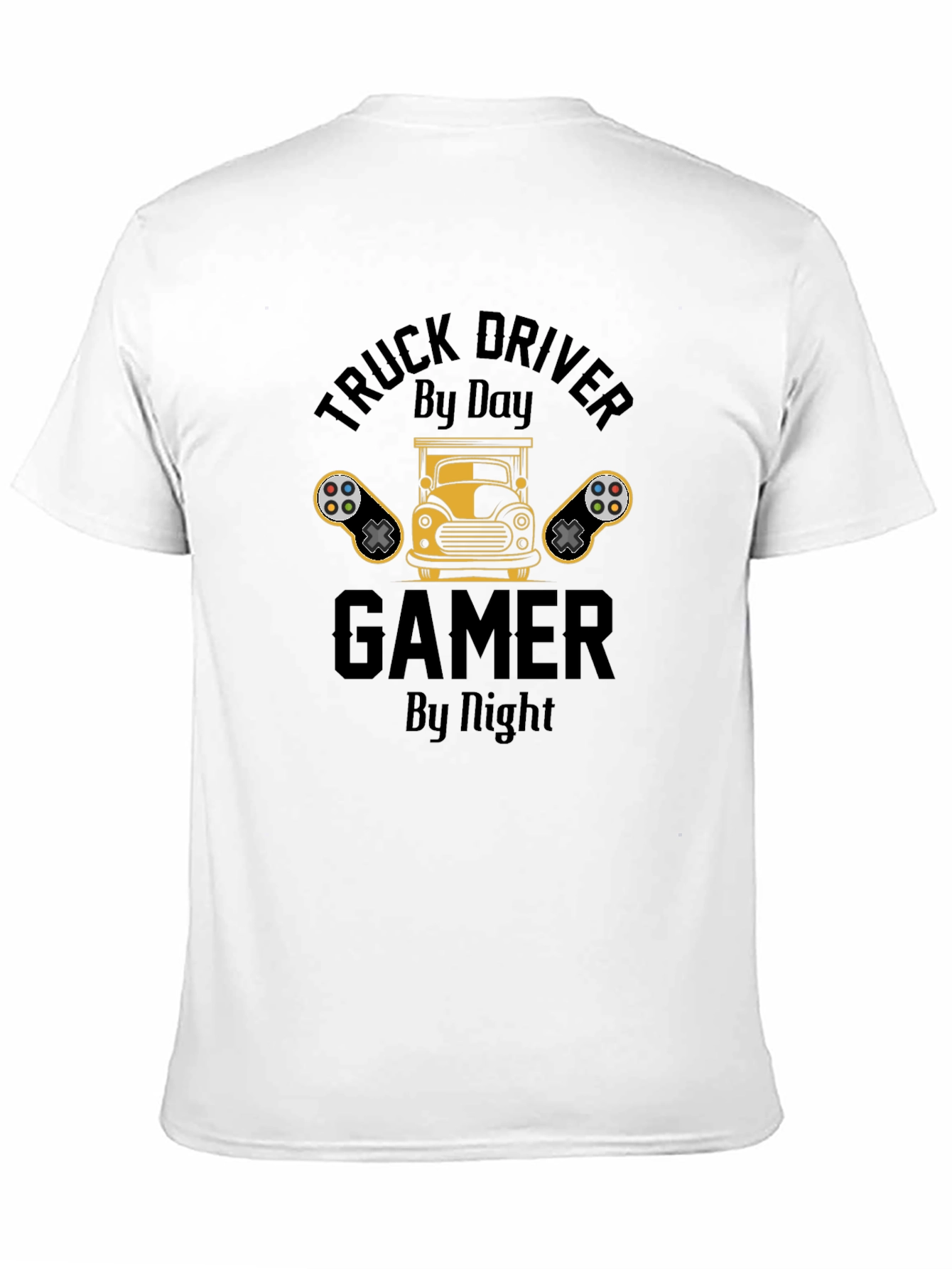Black Truck Driver Gamer T-Shirt - Black view 11