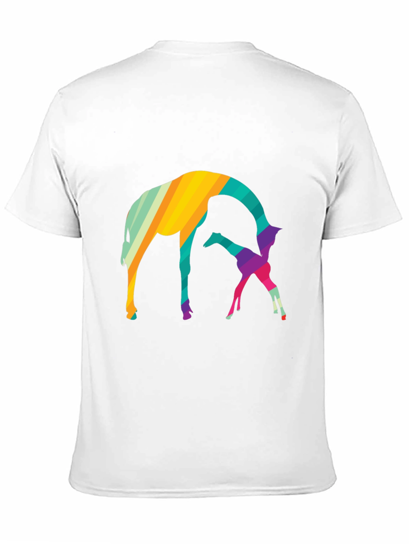 Black Abstract Giraffe Graphic Tee - Black Cotton Blend Shirt view 11