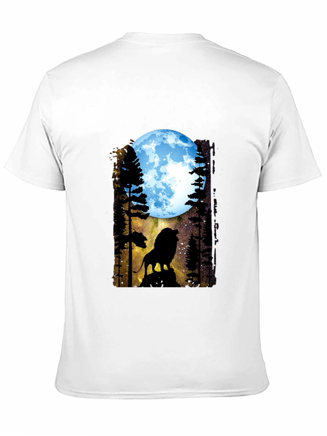 Black Lion Moon T-Shirt - Black Graphic Tee view 11