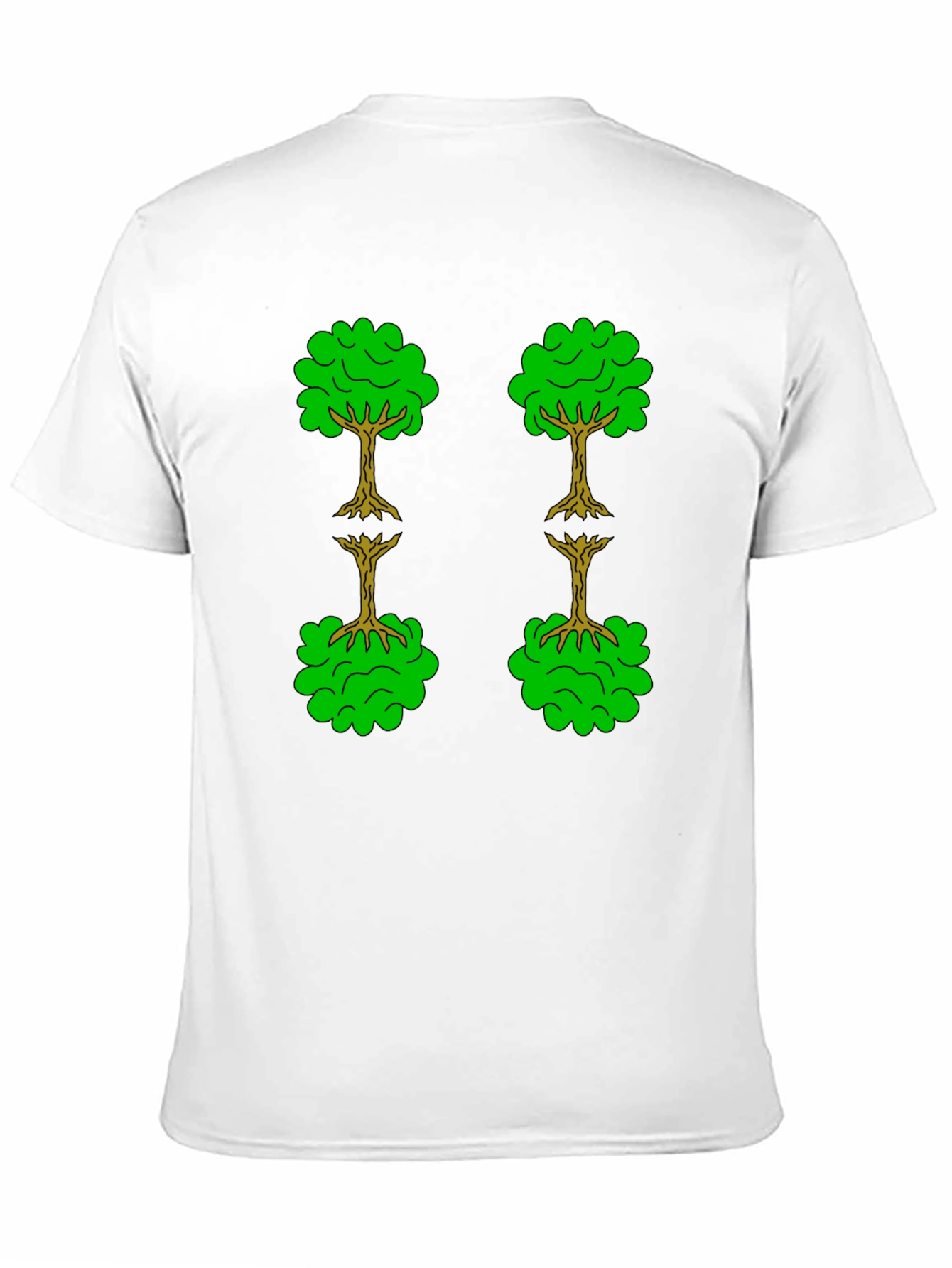 Black Tree Pattern Black T-Shirt view 11