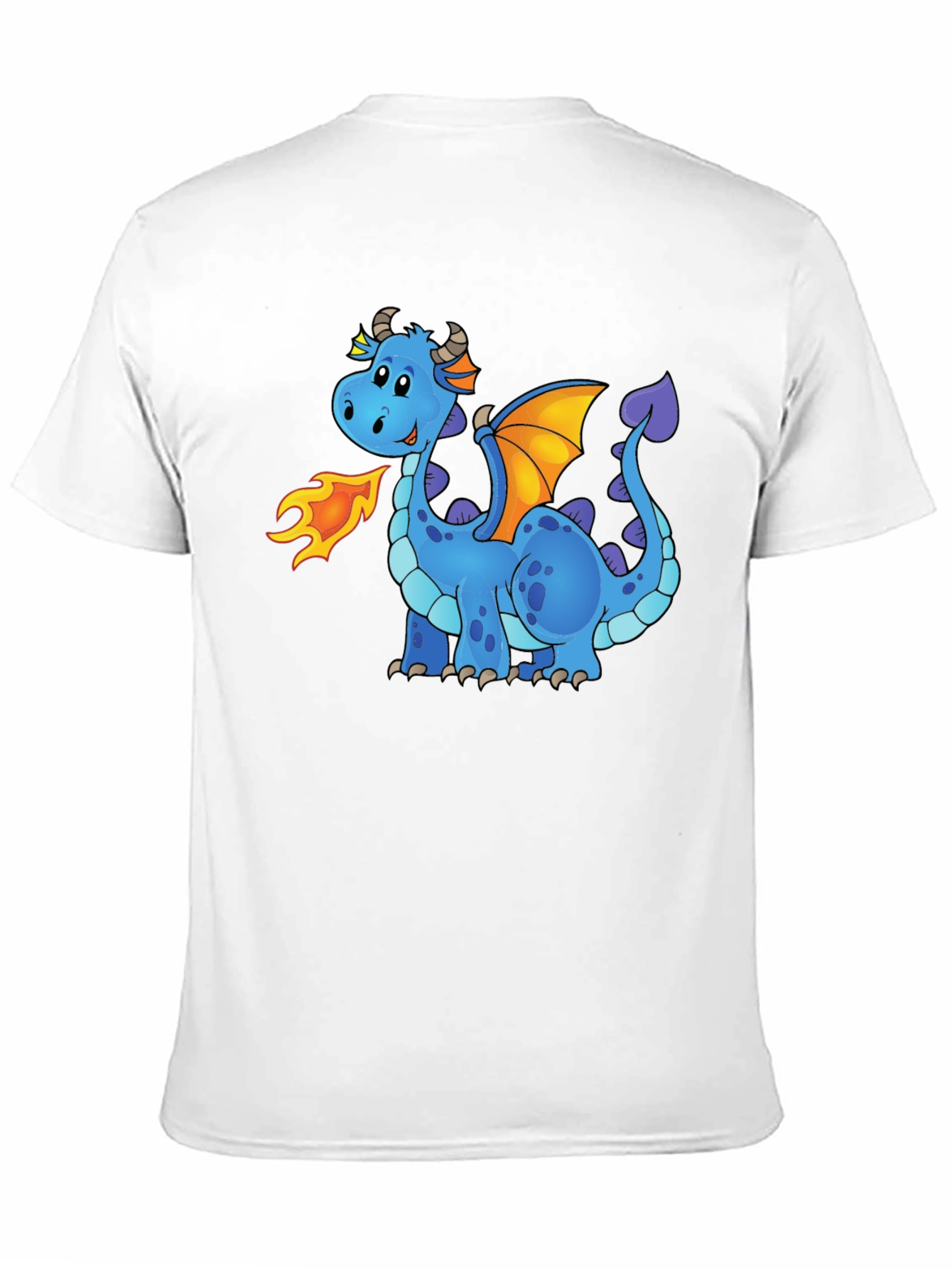 Black Cute Cartoon Dragon Graphic Tee - Unisex Black T-Shirt view 11