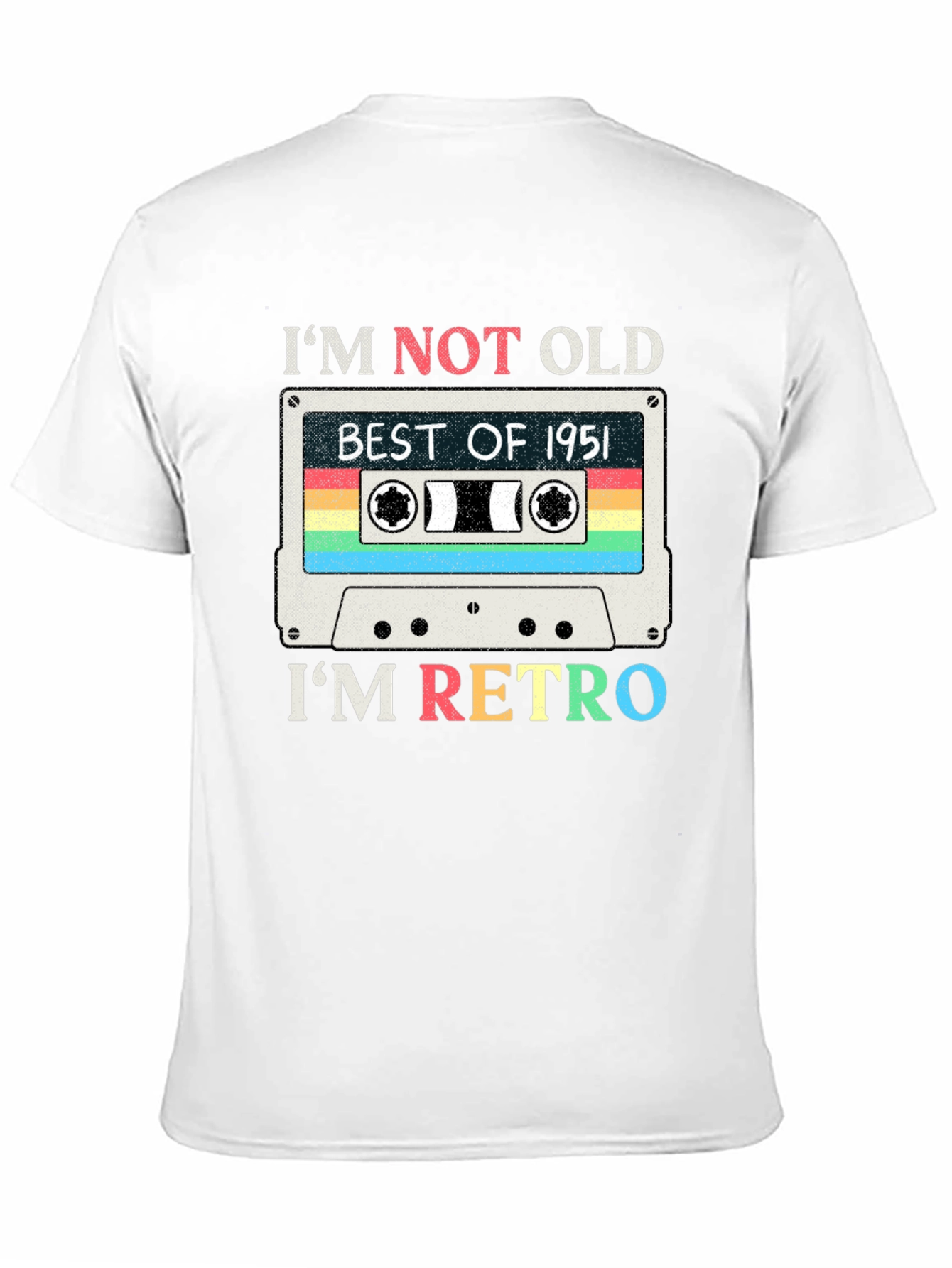 Black Retro Cassette Tape 1951 Birthday T-Shirt view 11
