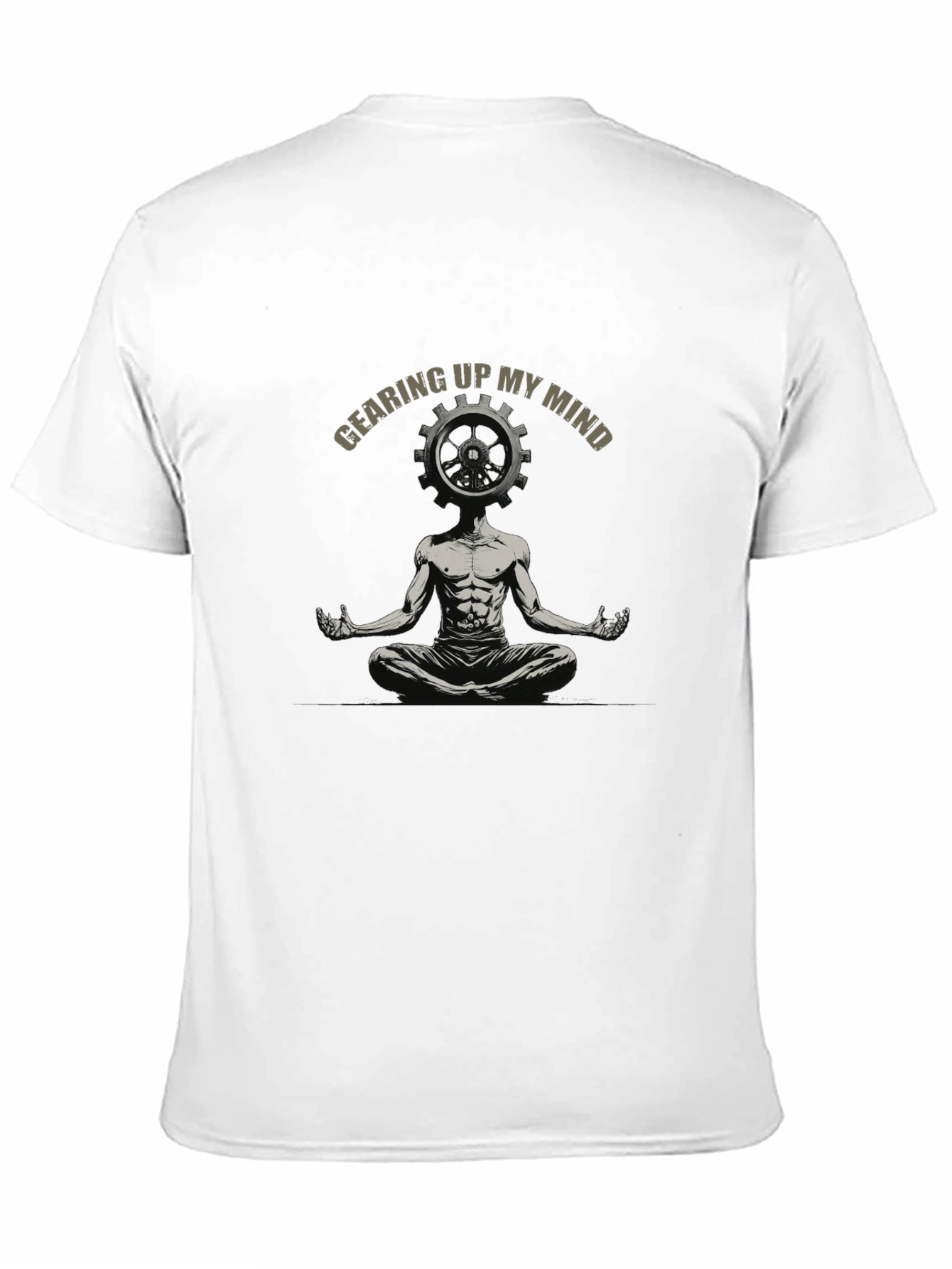 Black Gearing Up My Mind Black Graphic T-Shirt view 11