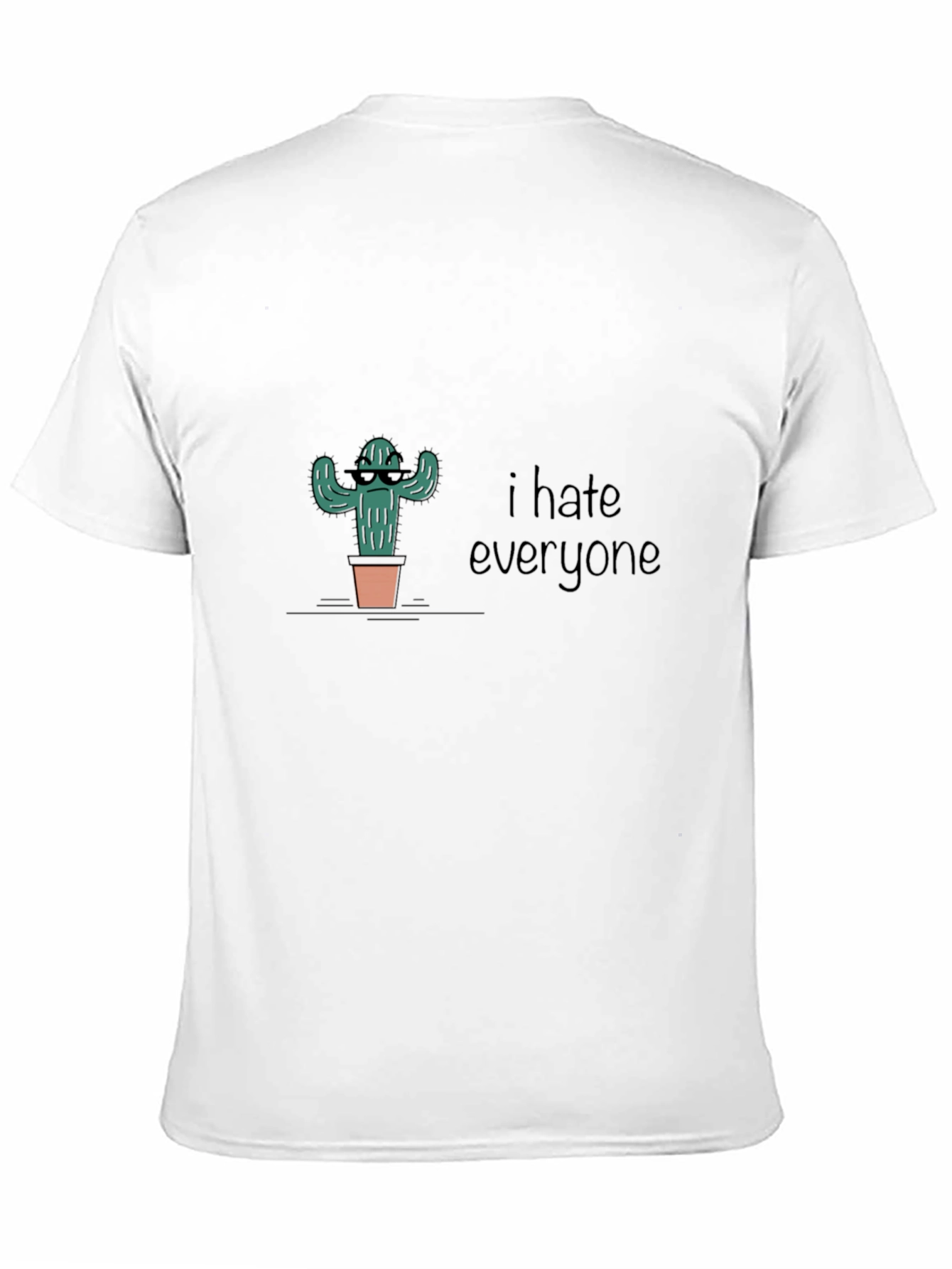 Black I Hate Everyone Cactus Graphic T-Shirt view 11