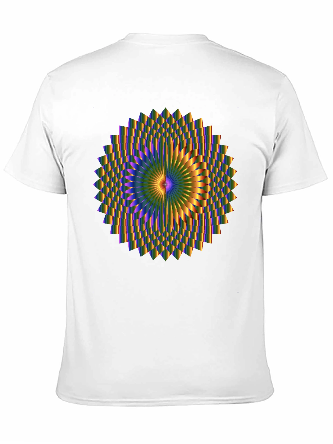 Black Optical Illusion Mandala Graphic Black T-Shirt view 11