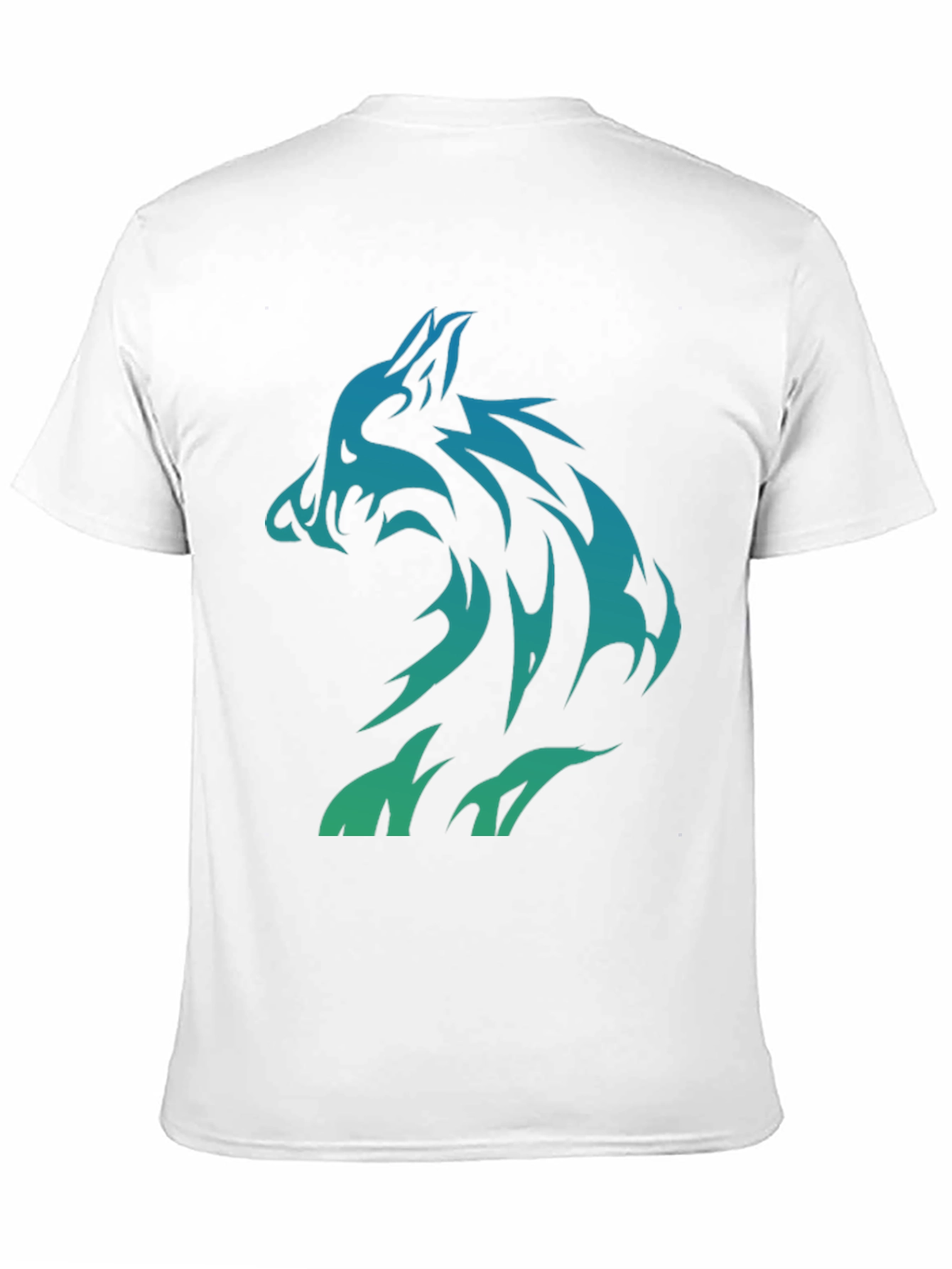 Black Tribal Wolf Graphic T-Shirt - Black Cotton Tee view 11