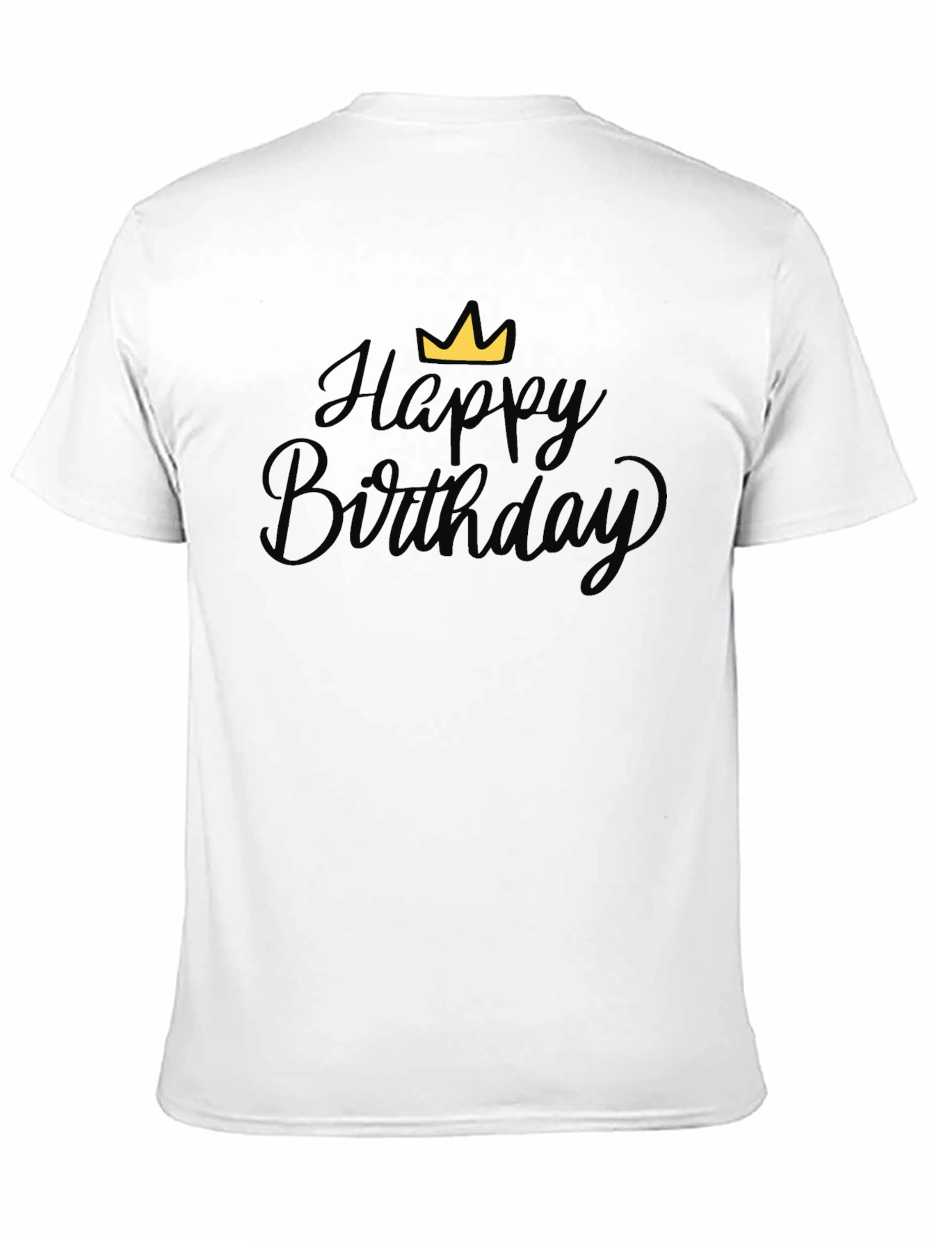 Black Happy Birthday Crown Graphic Black T-Shirt view 11