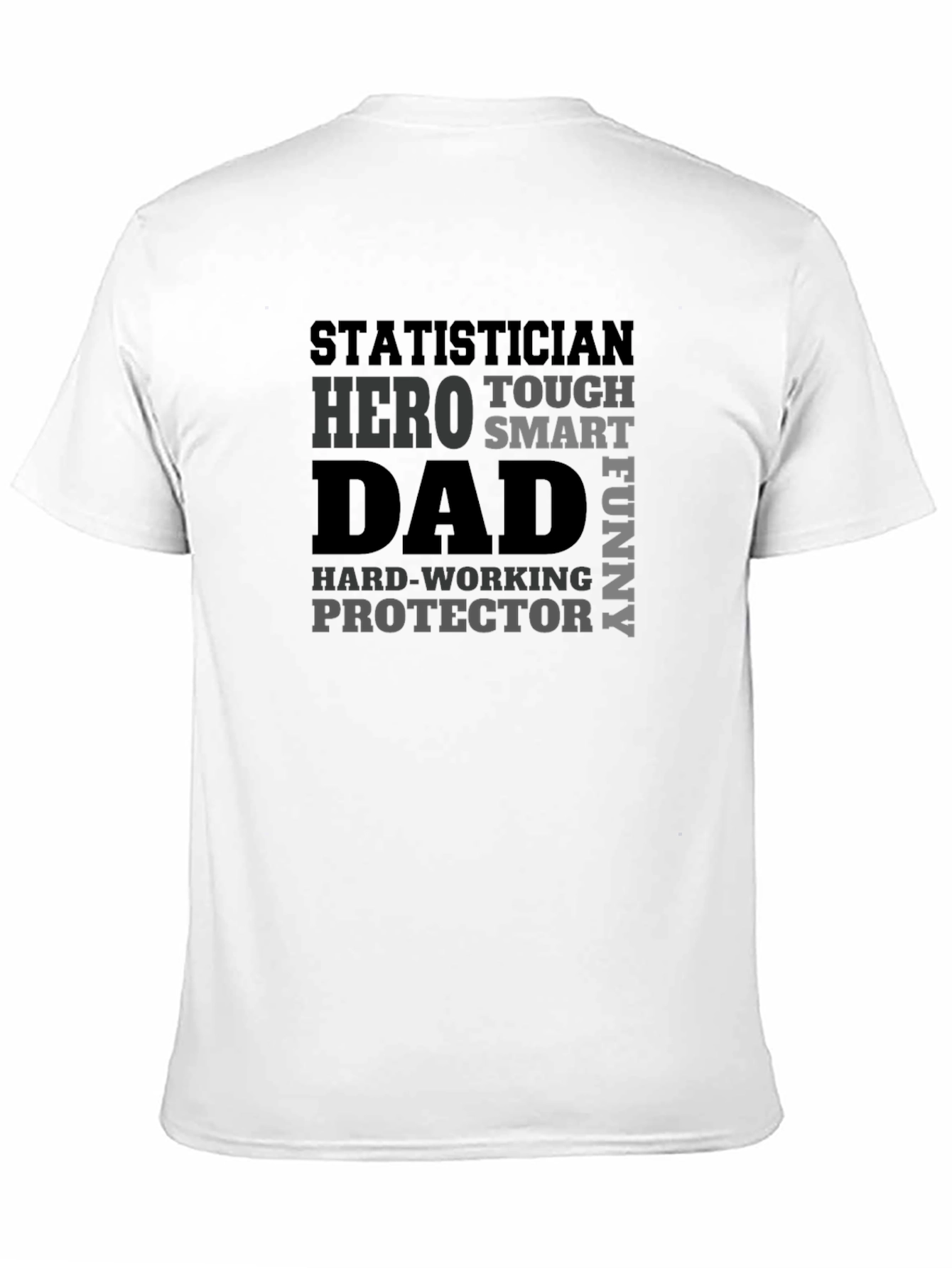 Black Statistician Dad Hero Funny Men's Black T-Shirt view 11