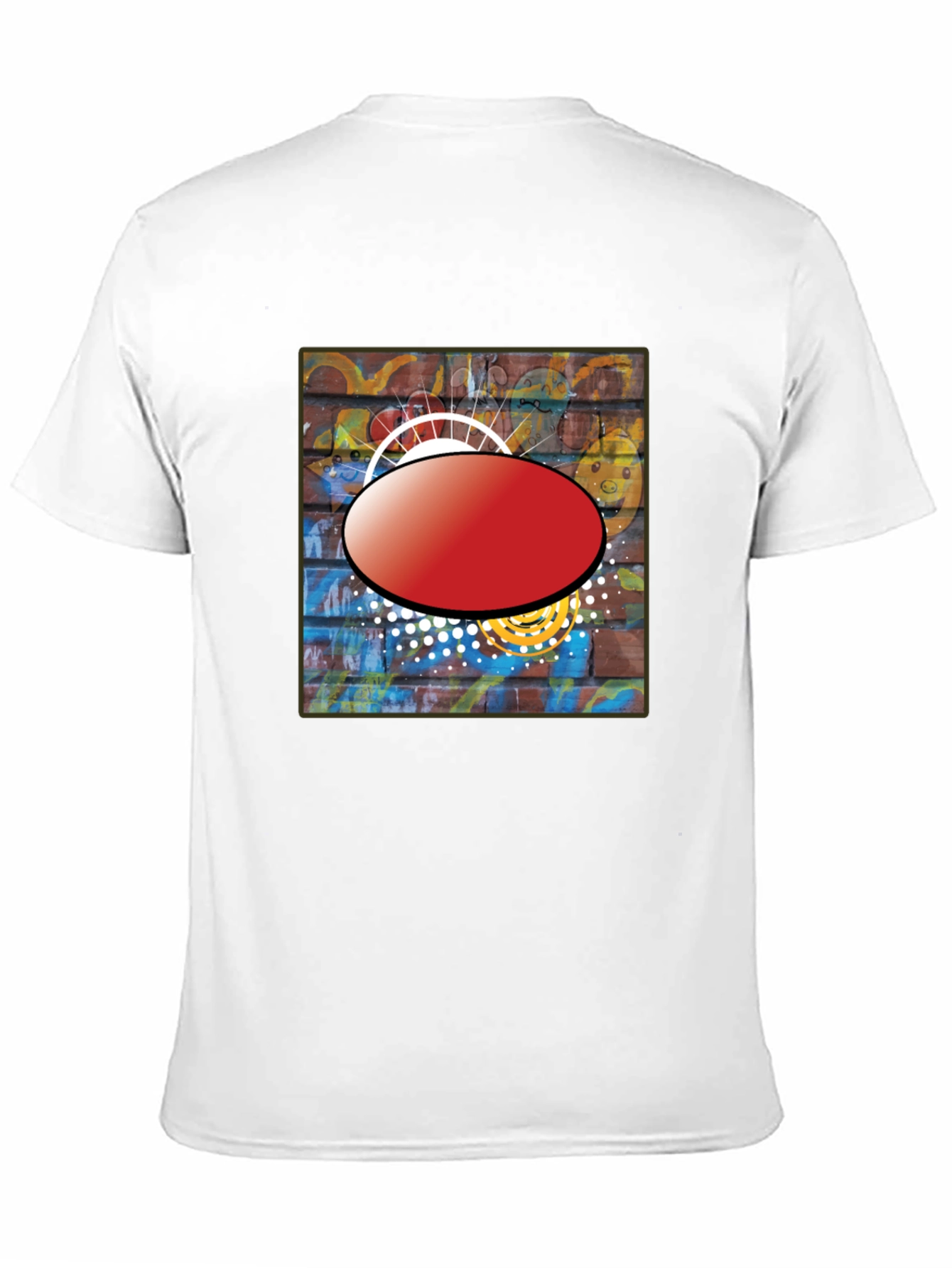 Black Black Graphic T-Shirt with Abstract Brick Wall Design view 11