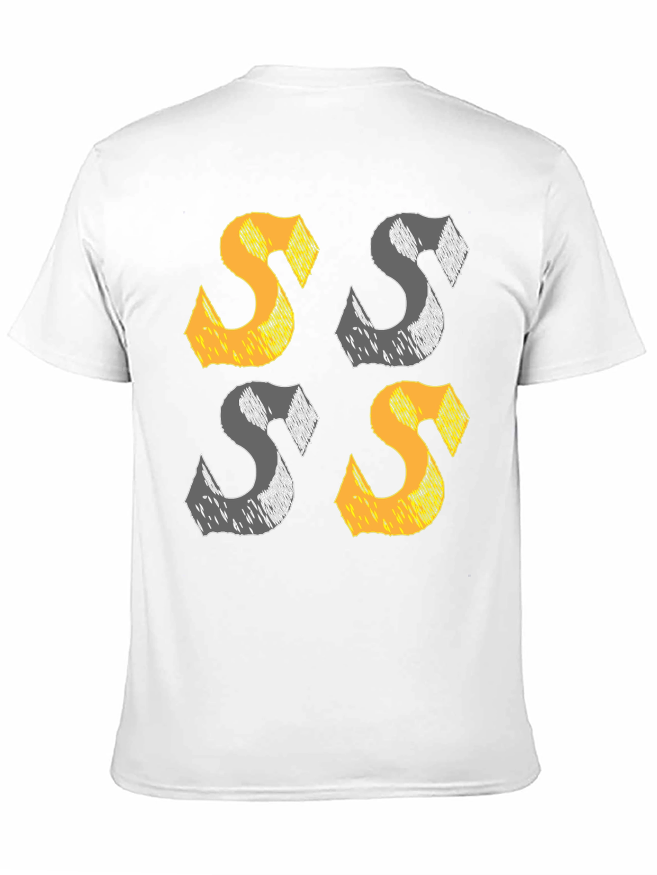 Black Abstract 'S' Graphic Print Black T-Shirt view 11