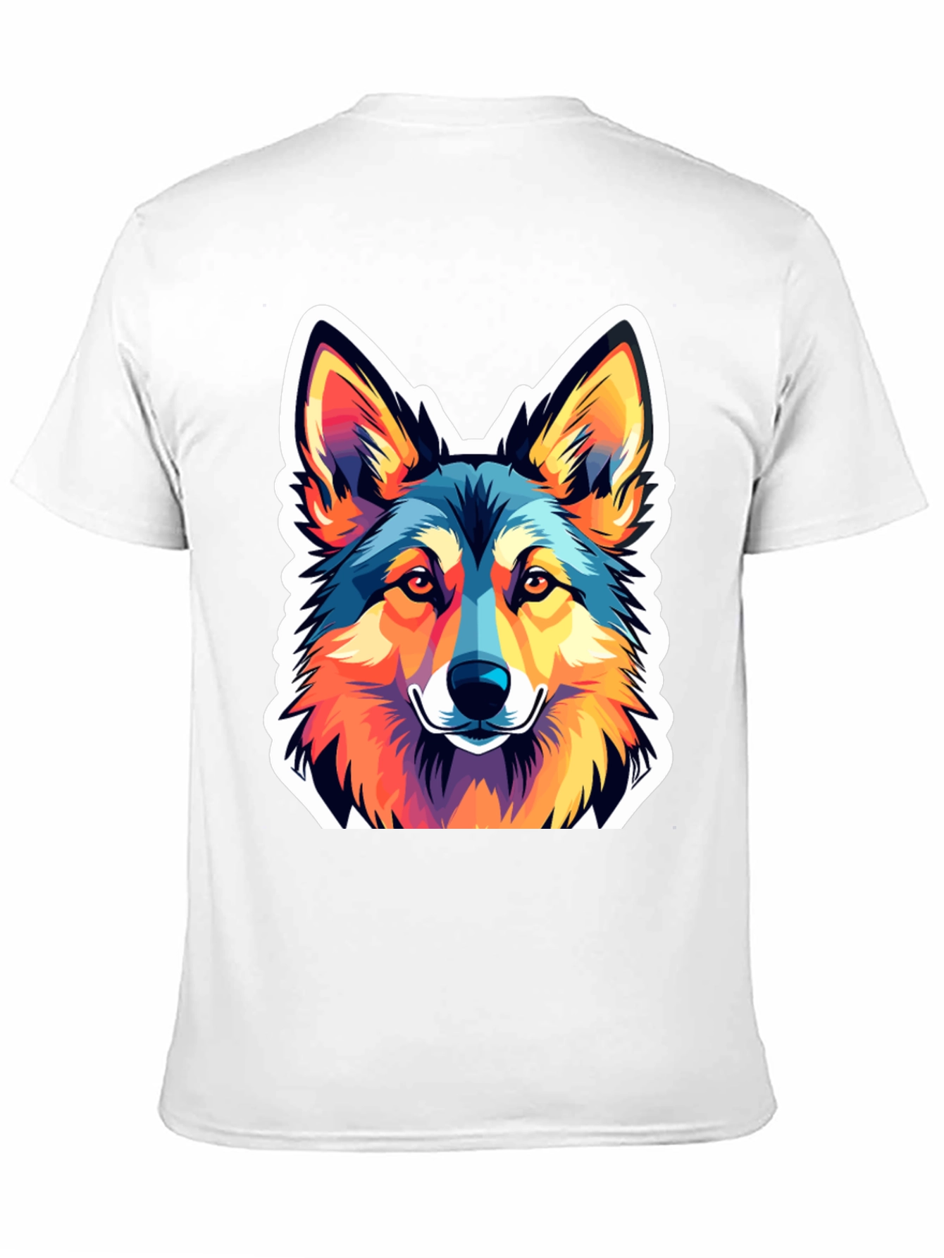 Black Vibrant Wolf Graphic Tee - Stylish Men's Black T-Shirt view 11